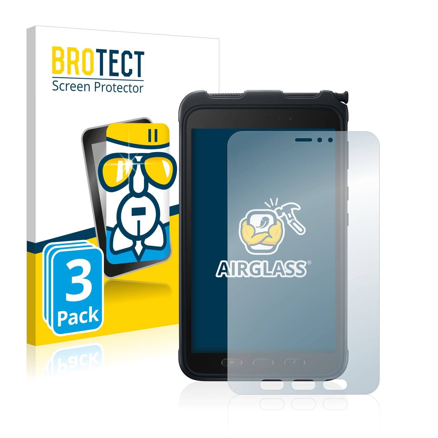 3x BROTECT AirGlass Schutzglas Folie für Samsung Galaxy Tab Active