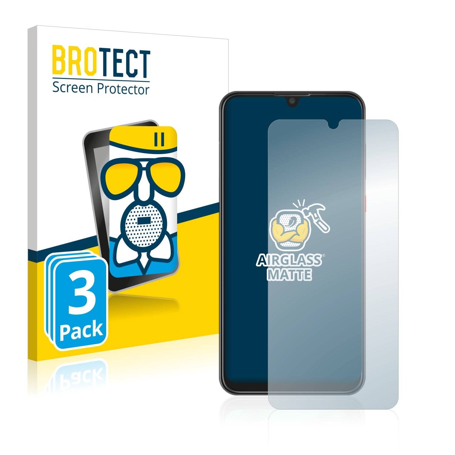 3x BROTECT AirGlass Matte Schutzglas Folie für ZTE Blade