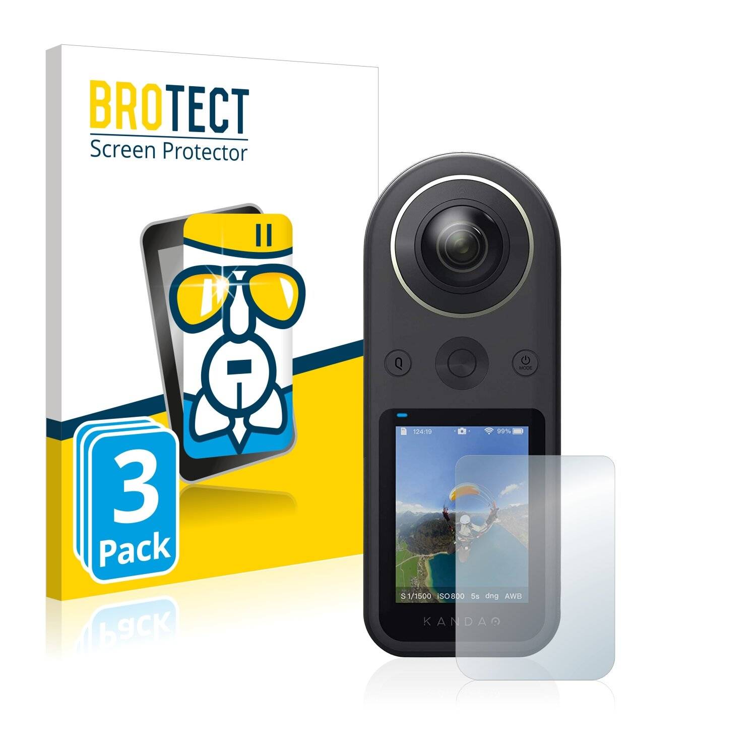 3x BROTECT AirGlass Schutzglas Folie für Kandao QooCam