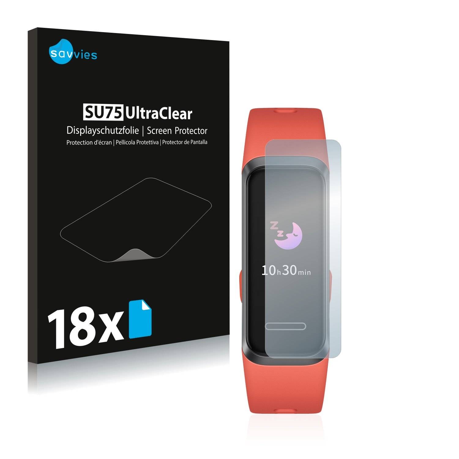 18x Savvies SU75 Displayschutzfolie für Huawei Band