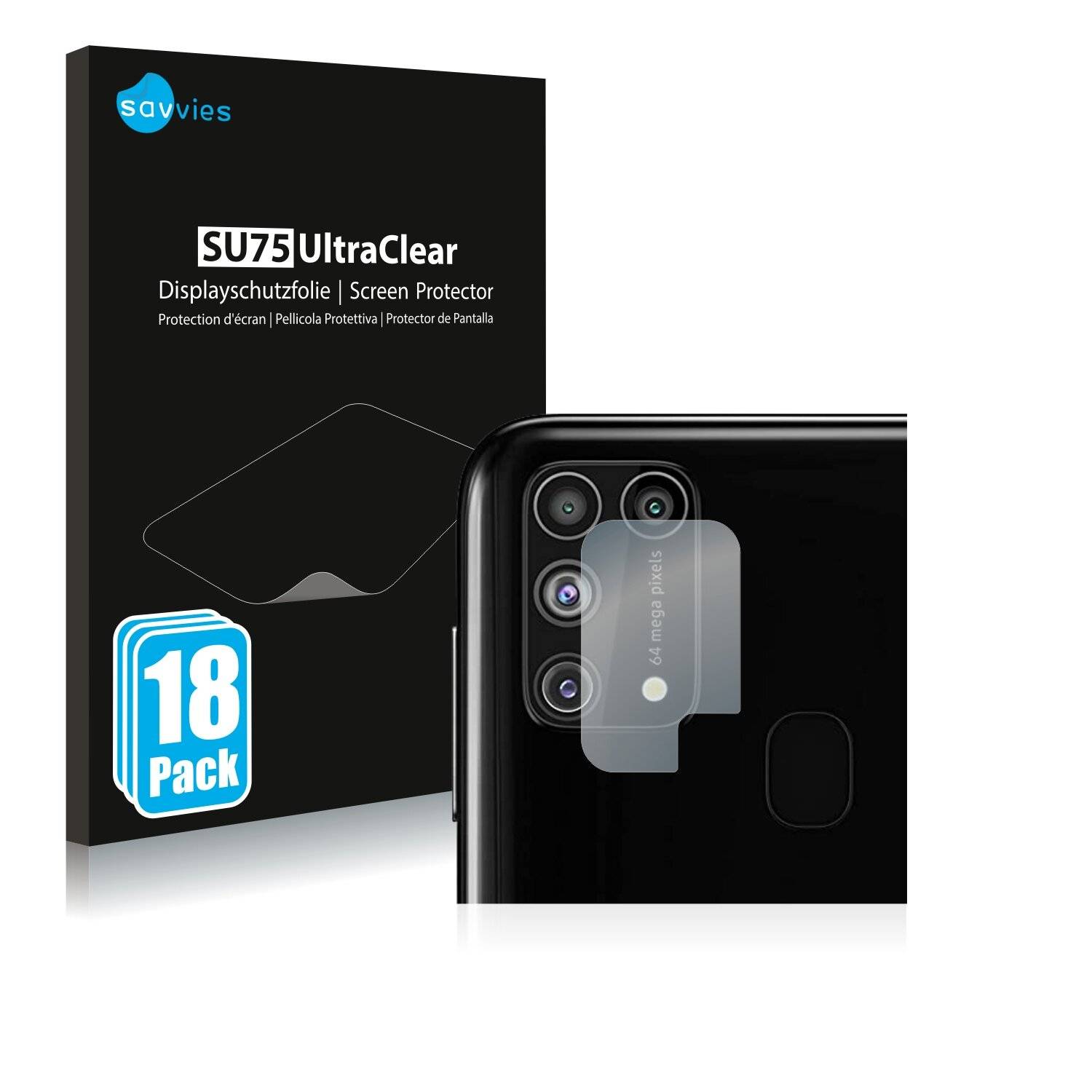 18x Savvies SU75 Displayschutzfolie für Samsung Galaxy M31 Prime (NUR