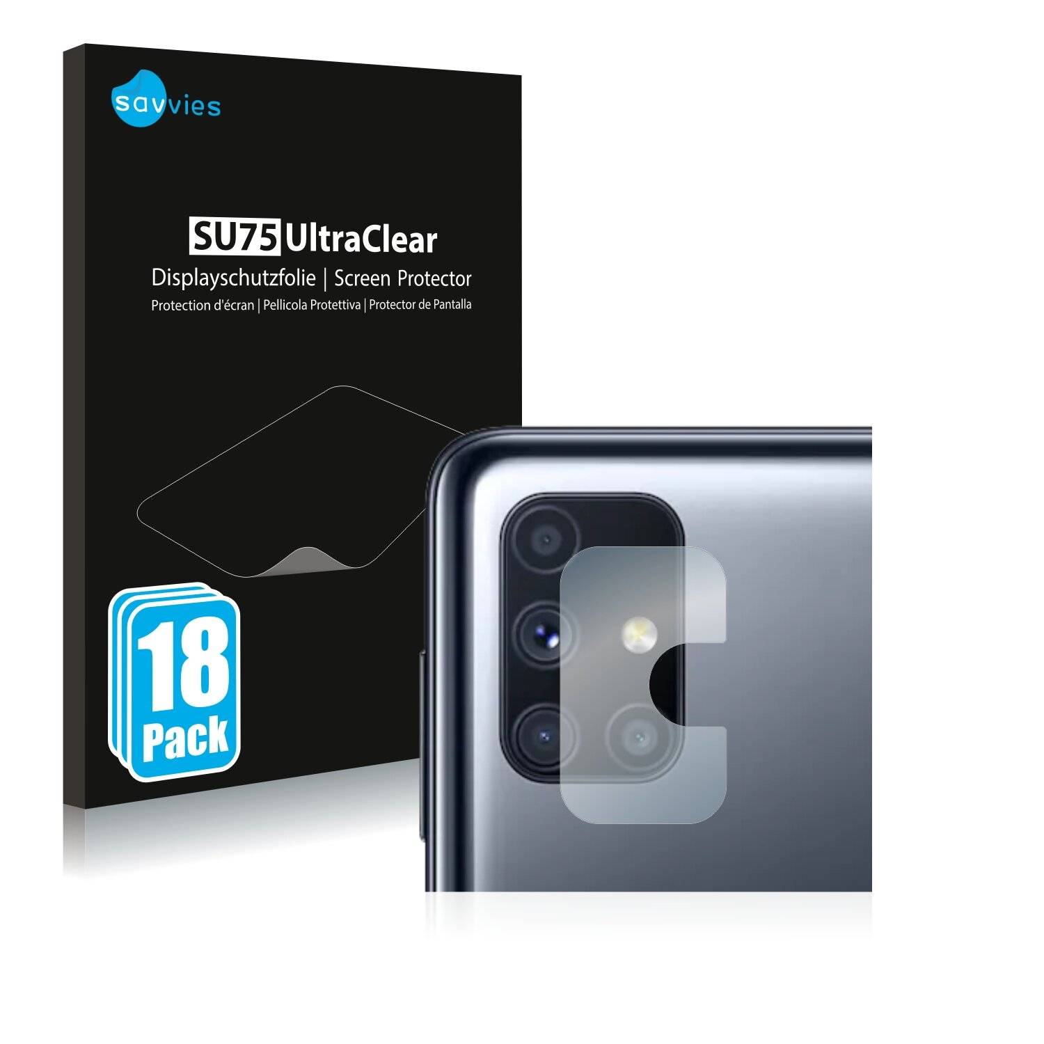 18x Savvies SU75 Displayschutzfolie für Samsung Galaxy M51 (NUR