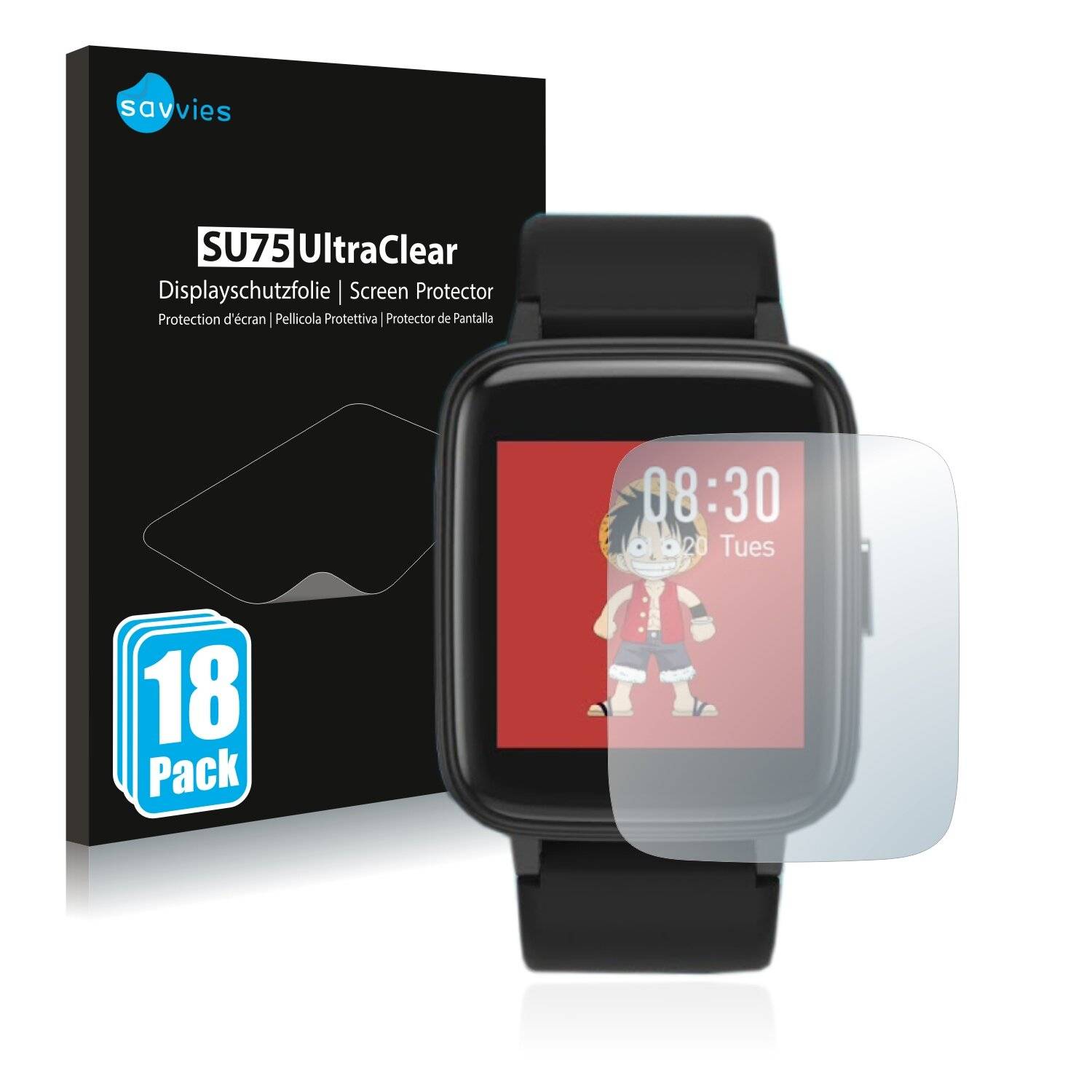 18x Savvies SU75 Displayschutzfolie für Fitpolo