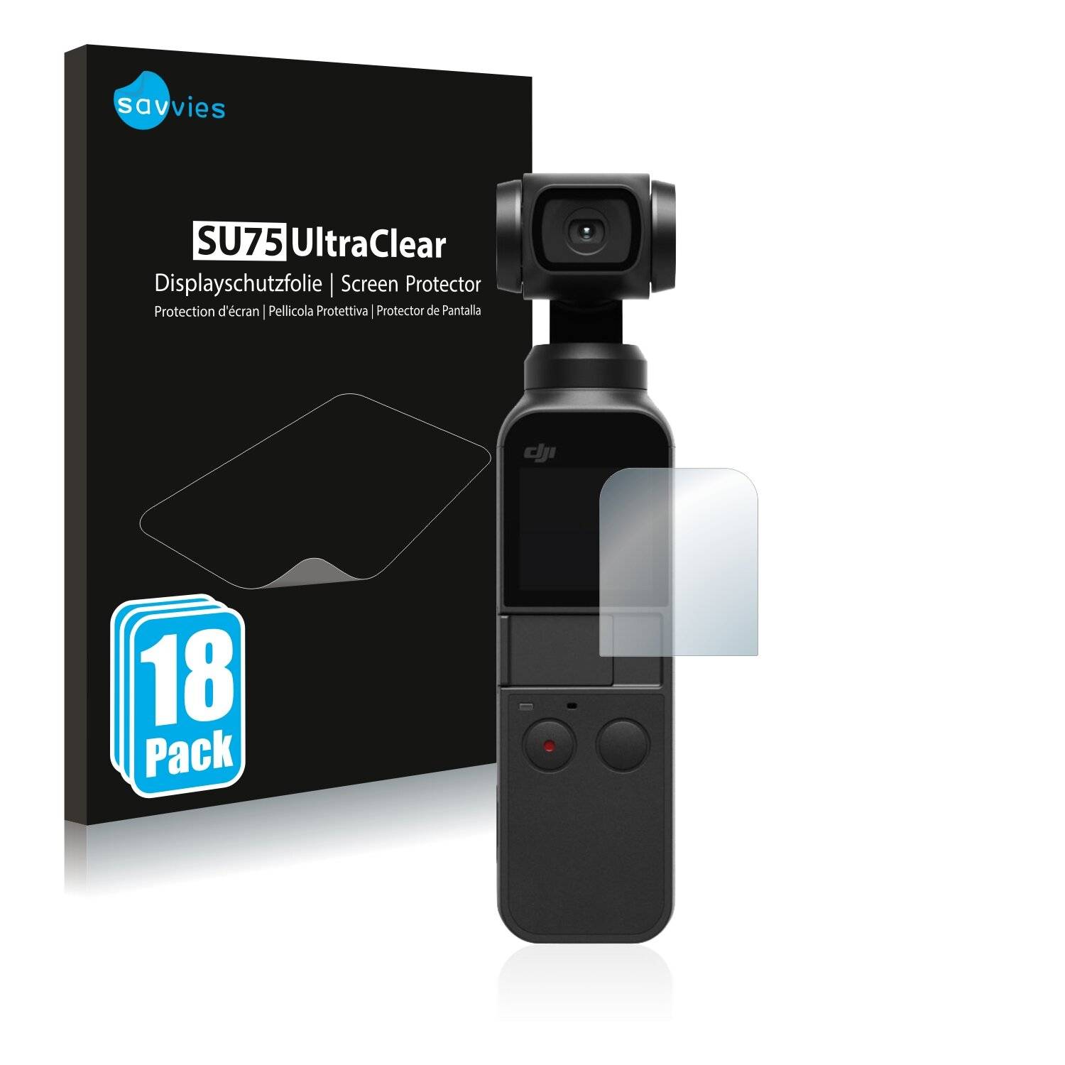 18x Savvies SU75 Displayschutzfolie für DJI Osmo Pocket