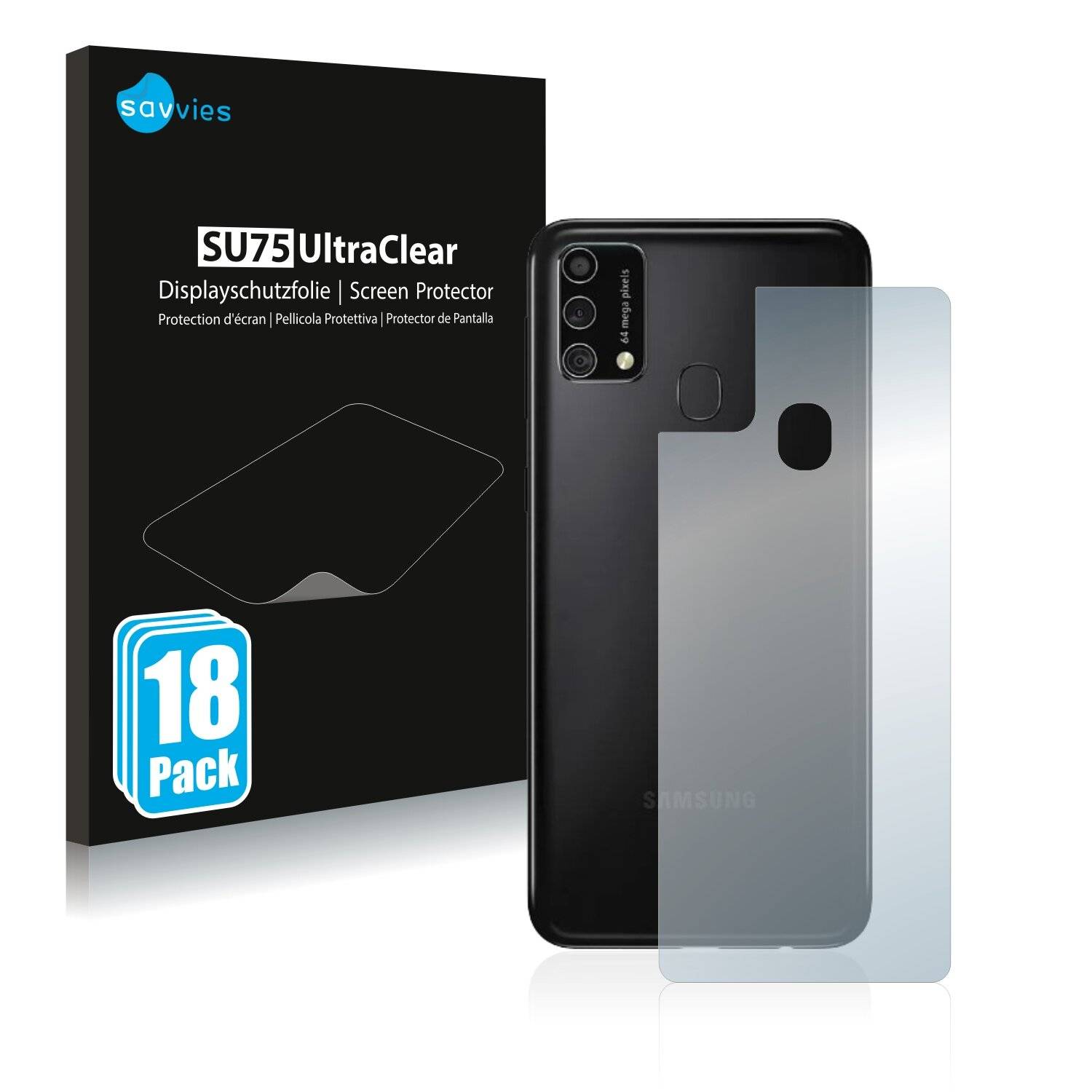 18x Savvies SU75 Displayschutzfolie für Samsung Galaxy M21s