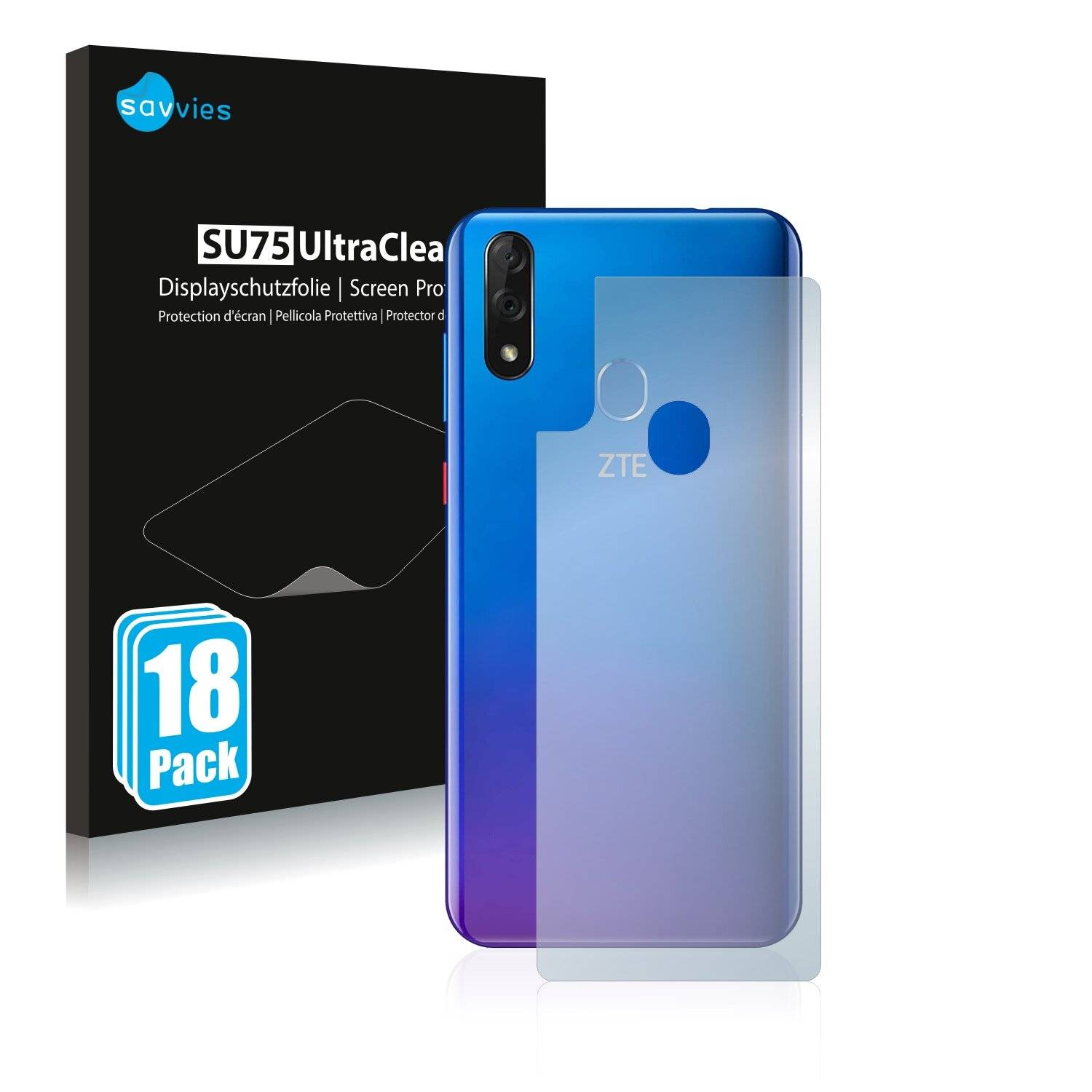 18x Savvies SU75 Displayschutzfolie für ZTE Blade 10
