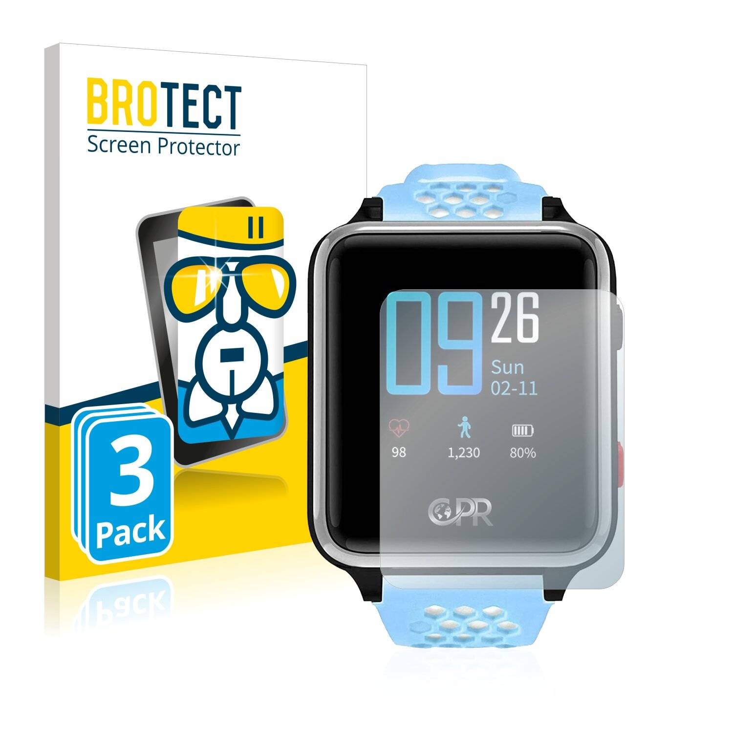 3x BROTECT AirGlass Schutzglas Folie für CPR Guardian