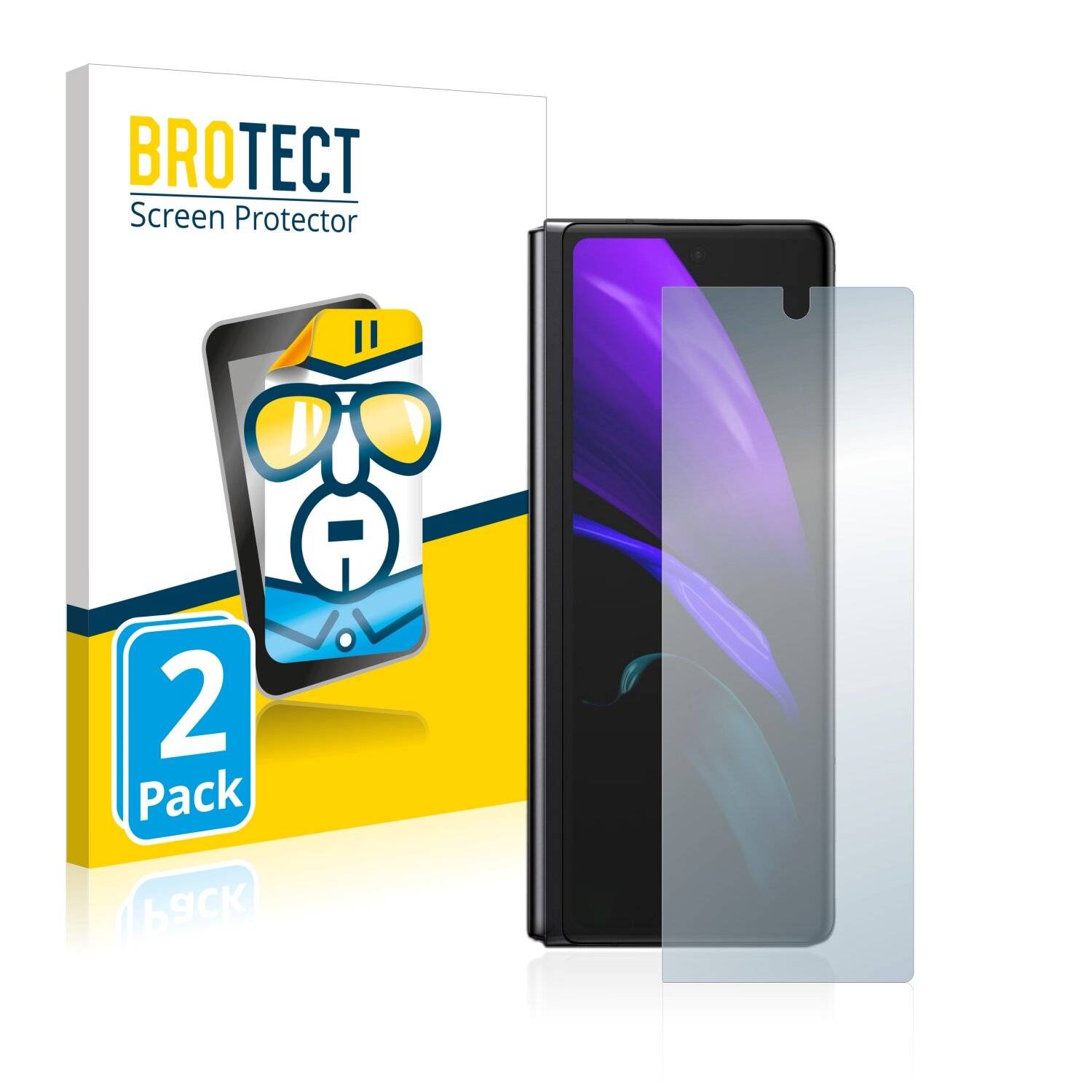 2x BROTECT HD-Clear Displayschutzfolie für Samsung Galaxy Z Fold 2