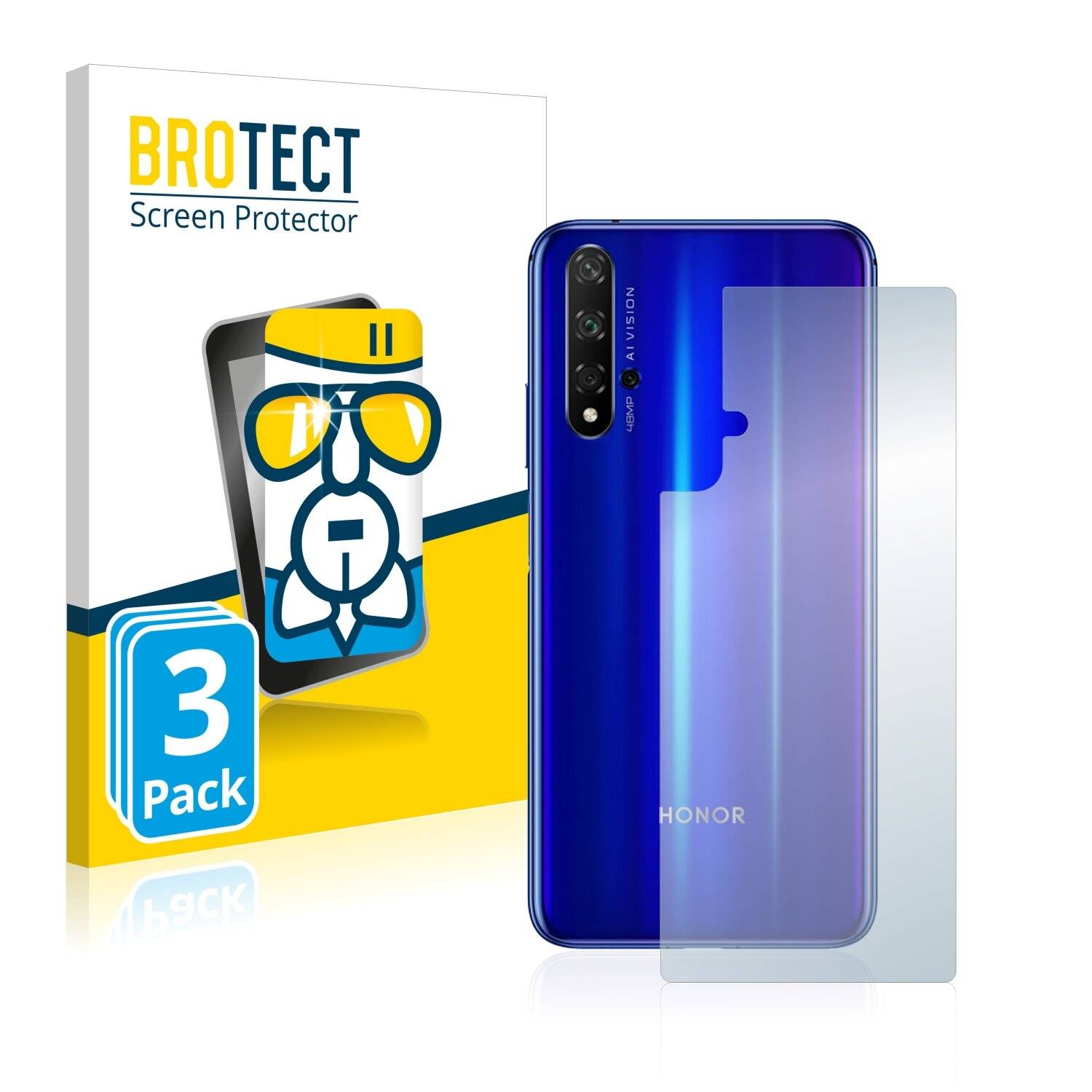 3x BROTECT AirGlass Schutzglas Folie für Honor 20S
