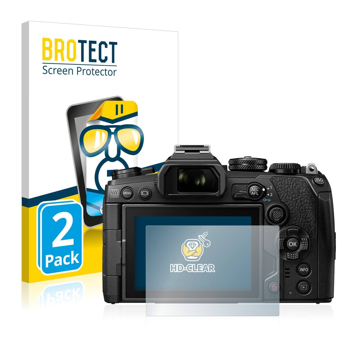2x BROTECT HD-Clear Displayschutzfolie für Olympus OM-D E-M1 Mark