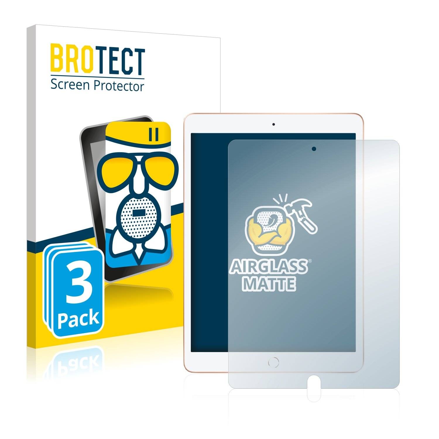 3x BROTECT AirGlass Matte Schutzglas Folie für Apple iPad 10.2 WiFi Cellular 2020 (8.