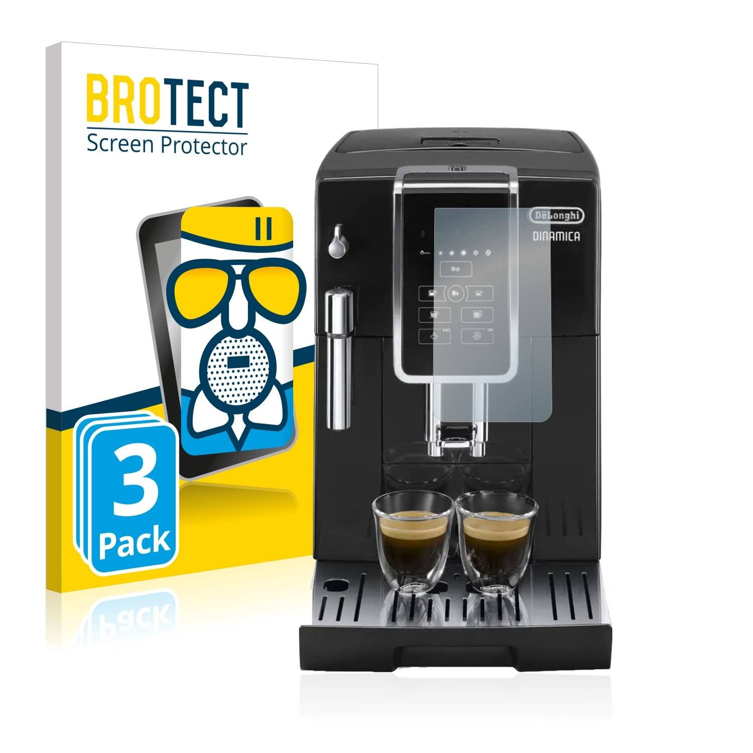 3x BROTECT AirGlass Matte Schutzglas Folie für DeLonghi Dinamica