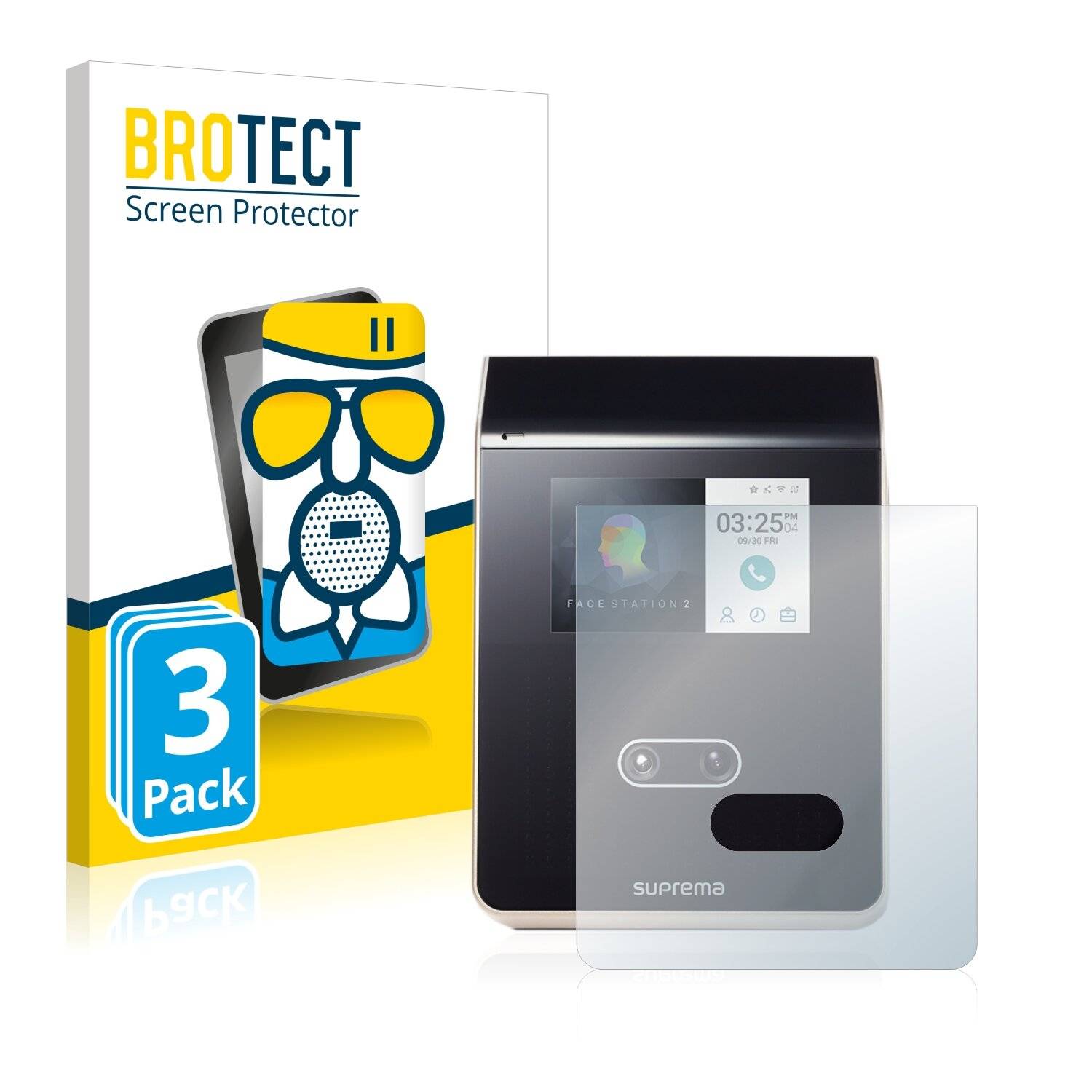 3x BROTECT AirGlass Matte Schutzglas Folie für Suprema FaceStation