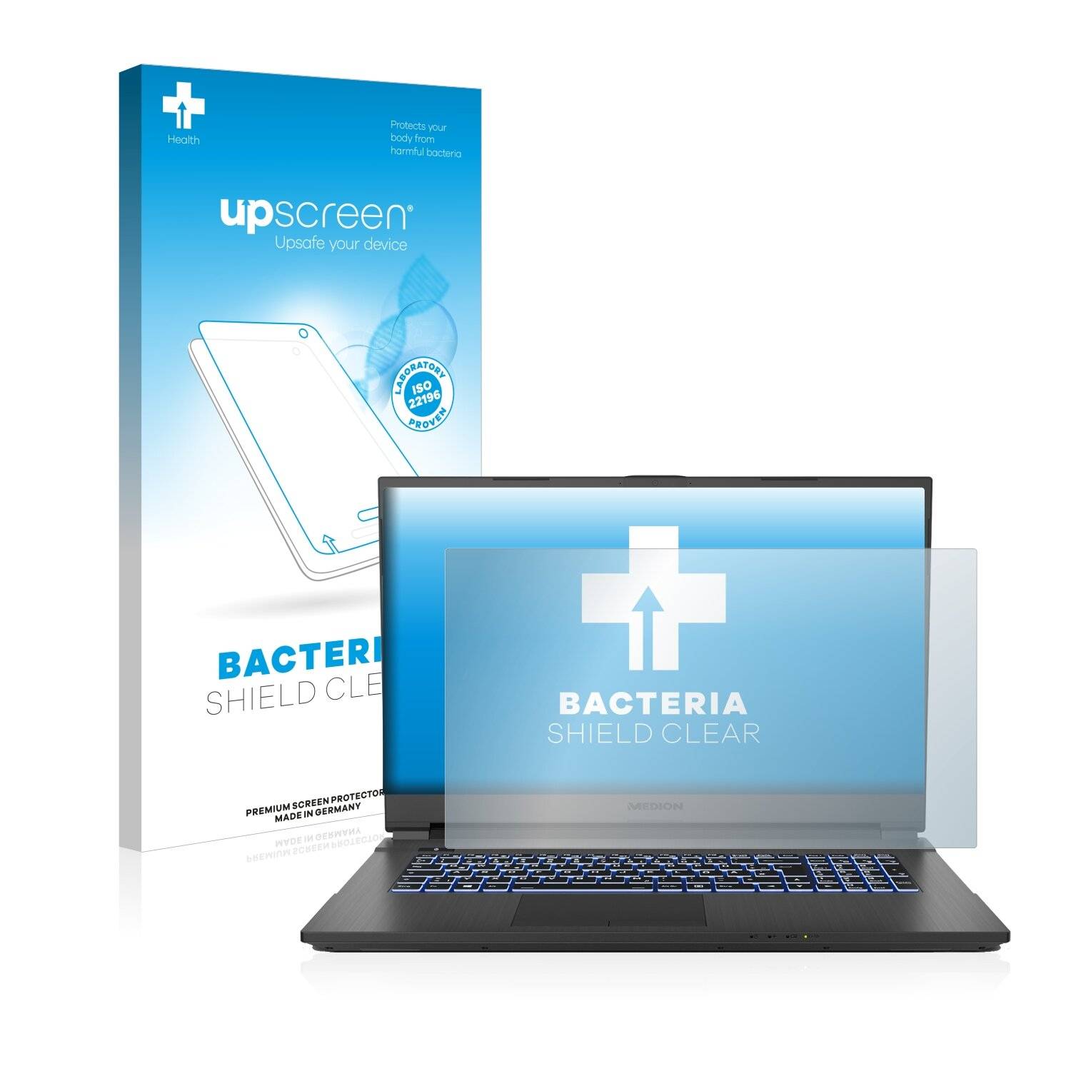 upscreen Bacteria Shield Clear Premium Antibakterielle Displayschutzfolie für Medion Erazer