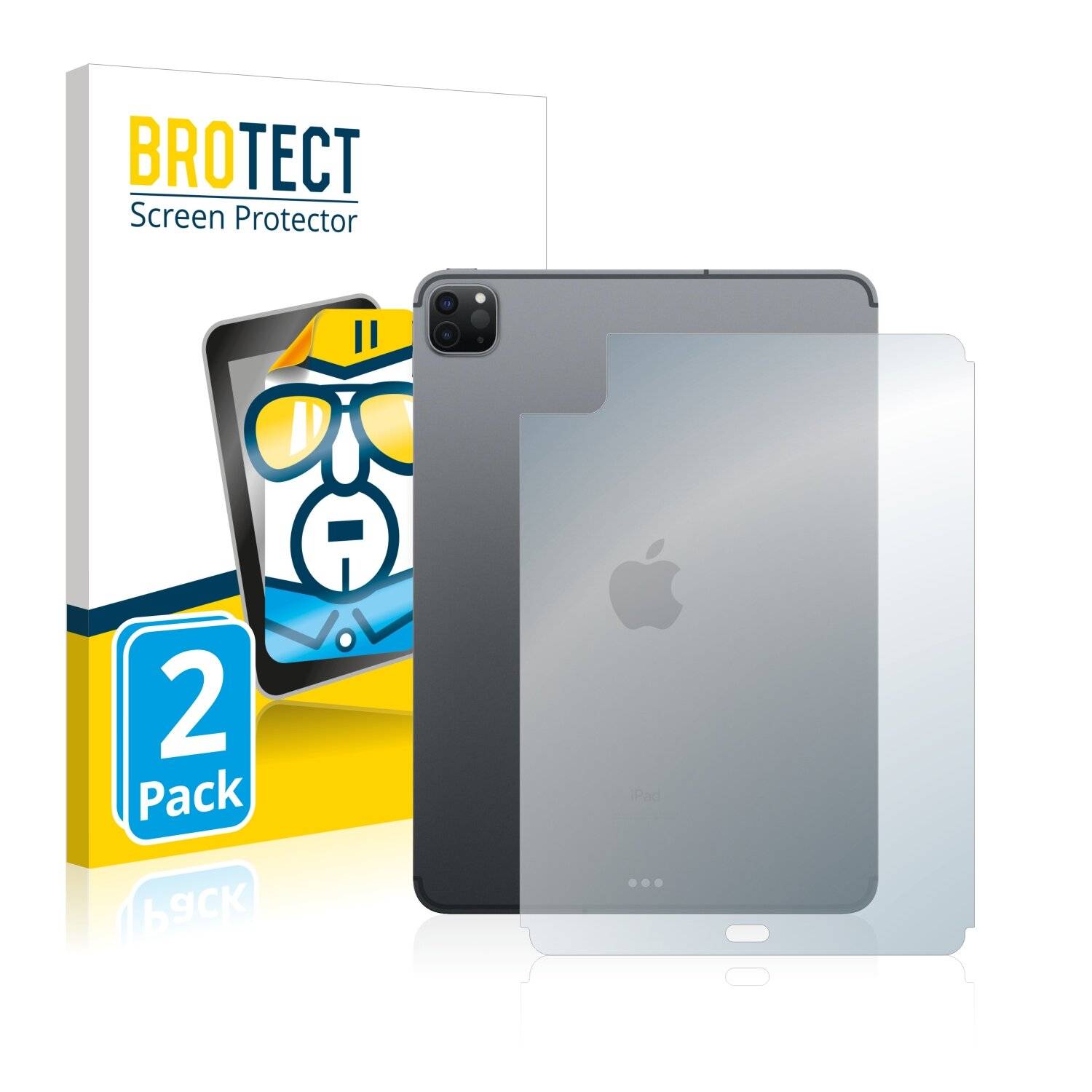 2x BROTECT HD-Clear Displayschutzfolie für Apple iPad Pro 11 WiFi 2020 (Rückseite, 2.