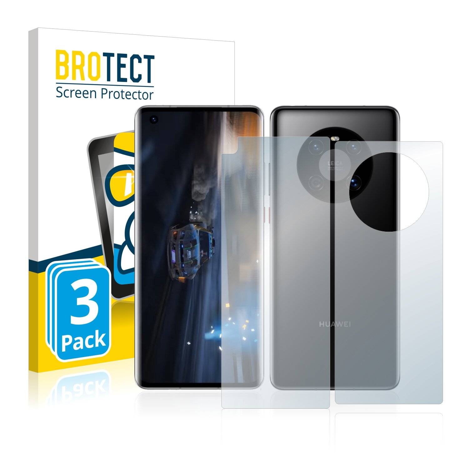 3x BROTECT AirGlass Schutzglas Folie für Huawei Mate 40 5G (Vorder +