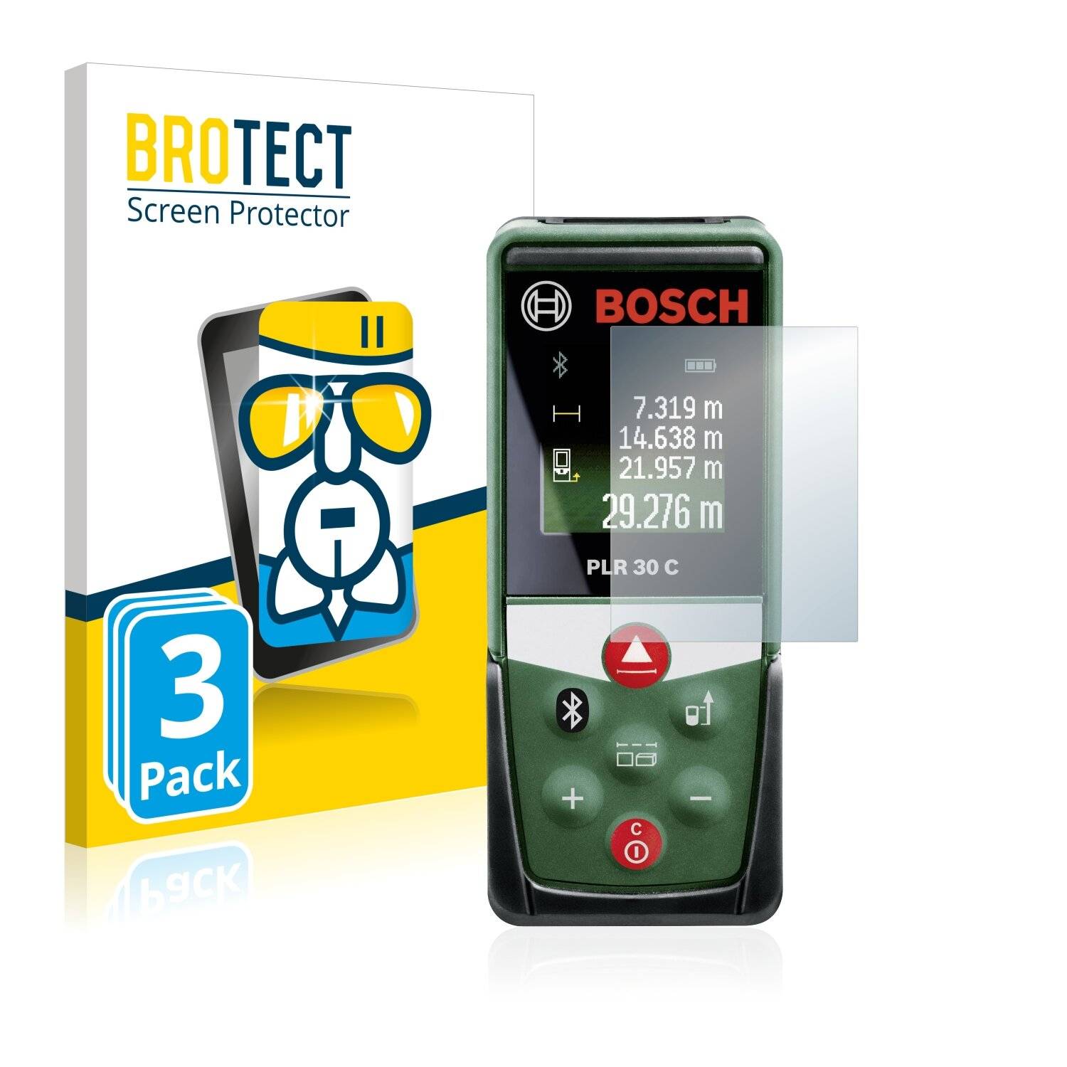 3x BROTECT AirGlass Schutzglas Folie für Bosch PLR 30