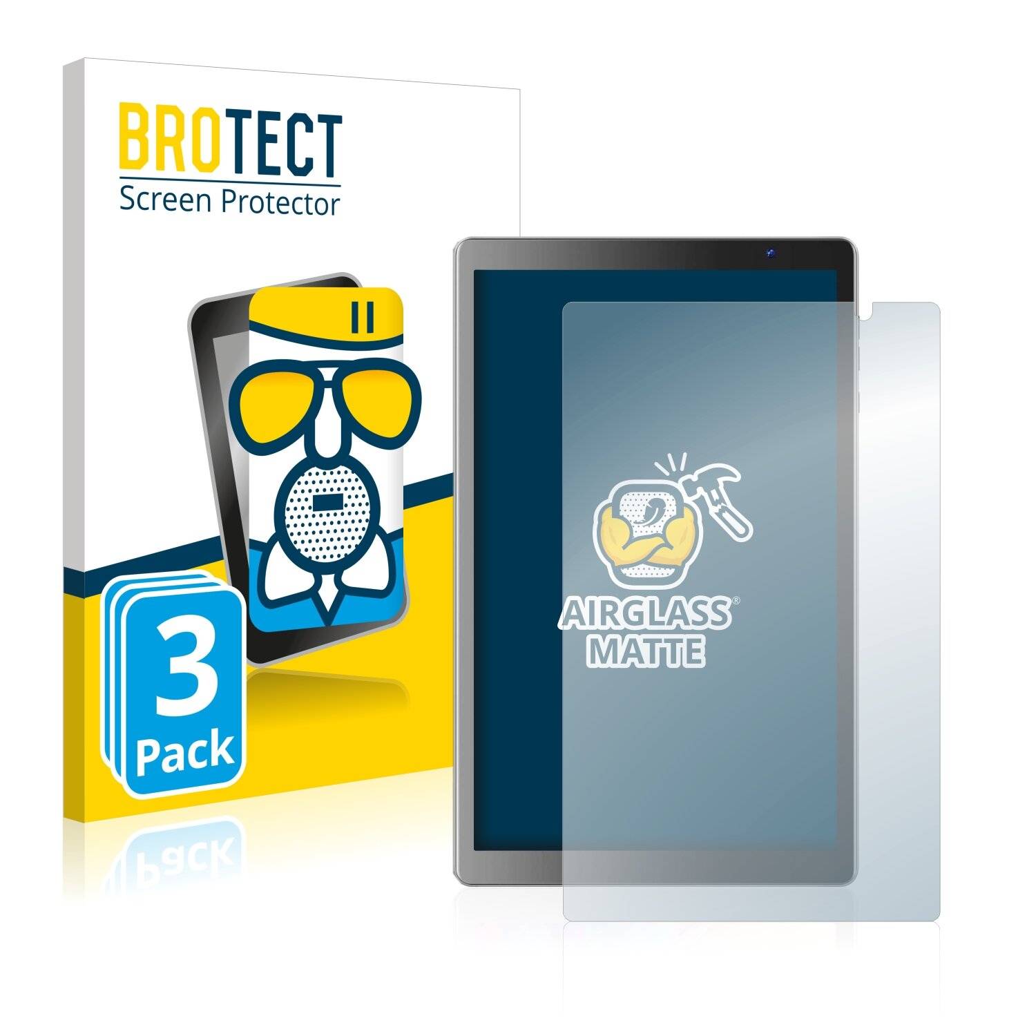 3x BROTECT AirGlass Matte Schutzglas Folie für Vankyo MatrixPad