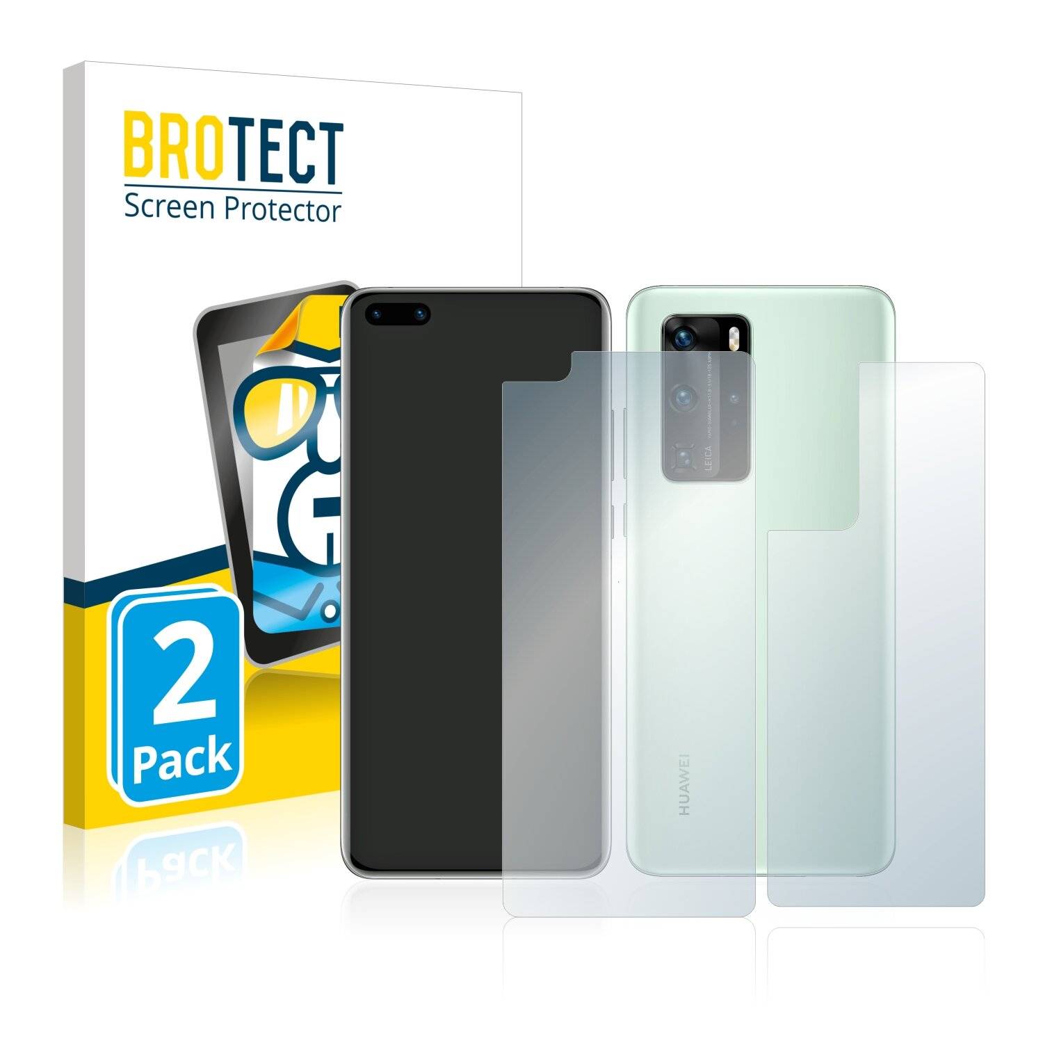 2x BROTECT HD-Clear Displayschutzfolie für Huawei P40 (Vorder +