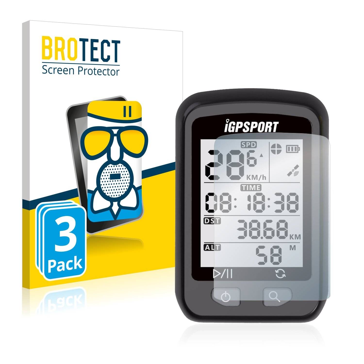 3x BROTECT AirGlass Matte Schutzglas Folie für igpsport