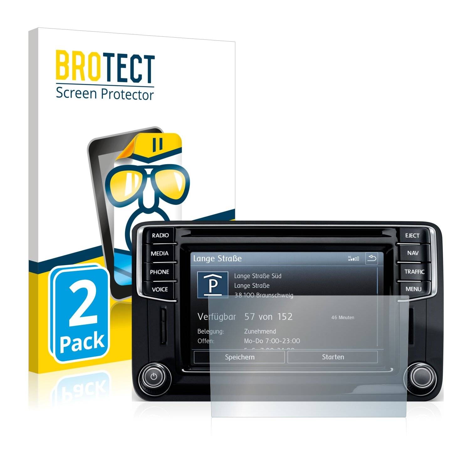 2x BROTECT HD-Clear Displayschutzfolie für Volkswagen Amarok Discover Media 6.5