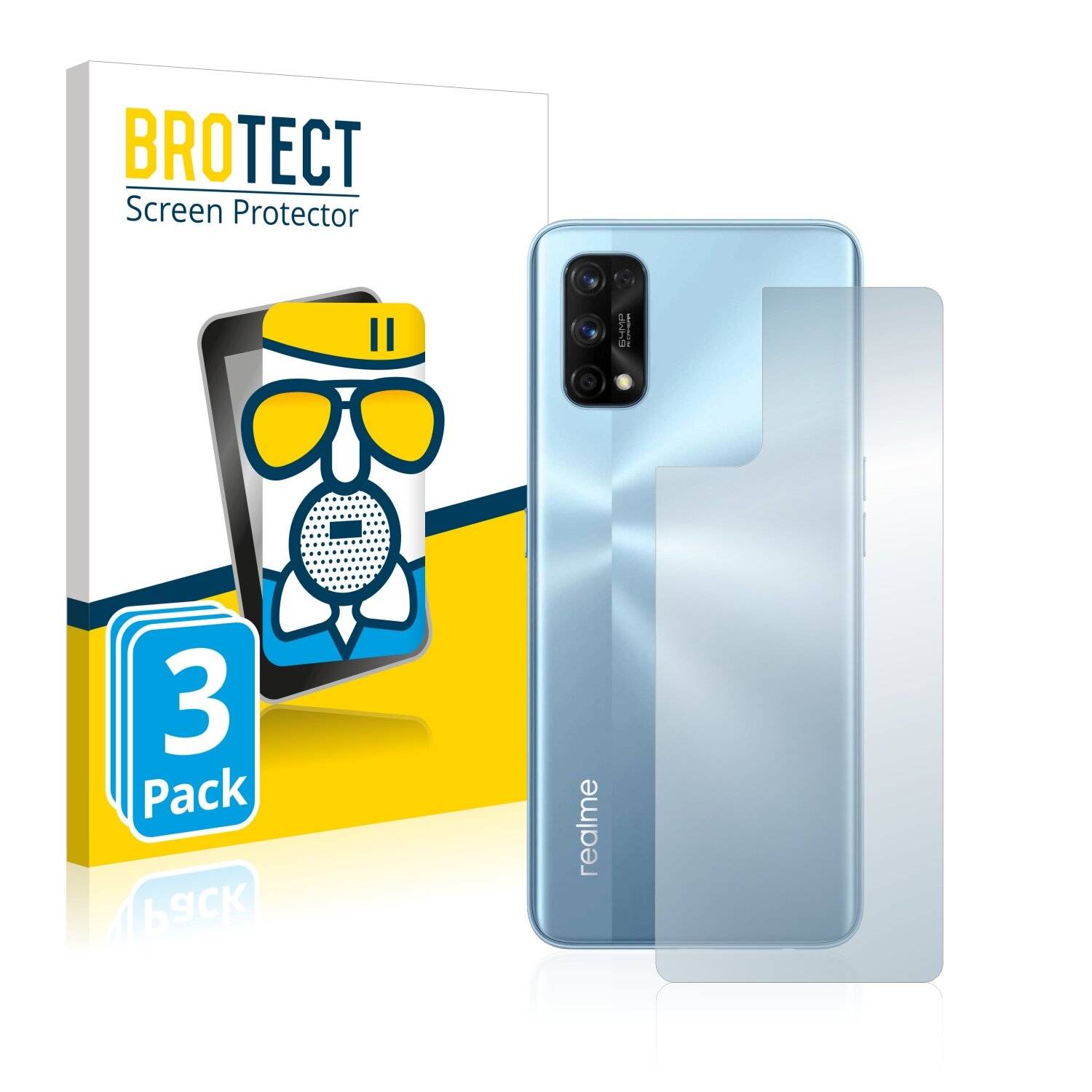 3x BROTECT AirGlass Matte Schutzglas Folie für Realme 7 Pro