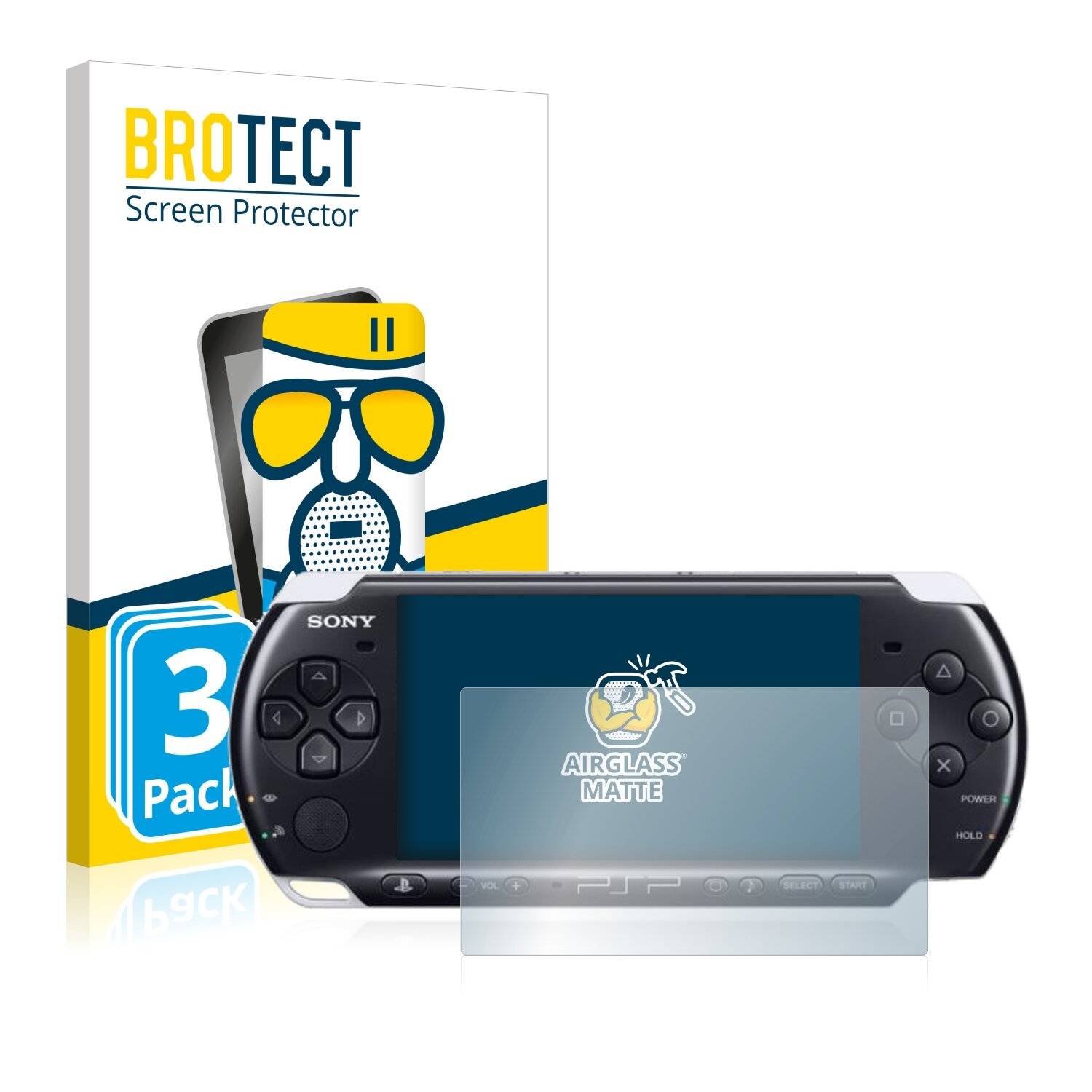 3x BROTECT AirGlass Matte Schutzglas Folie für Sony PSP