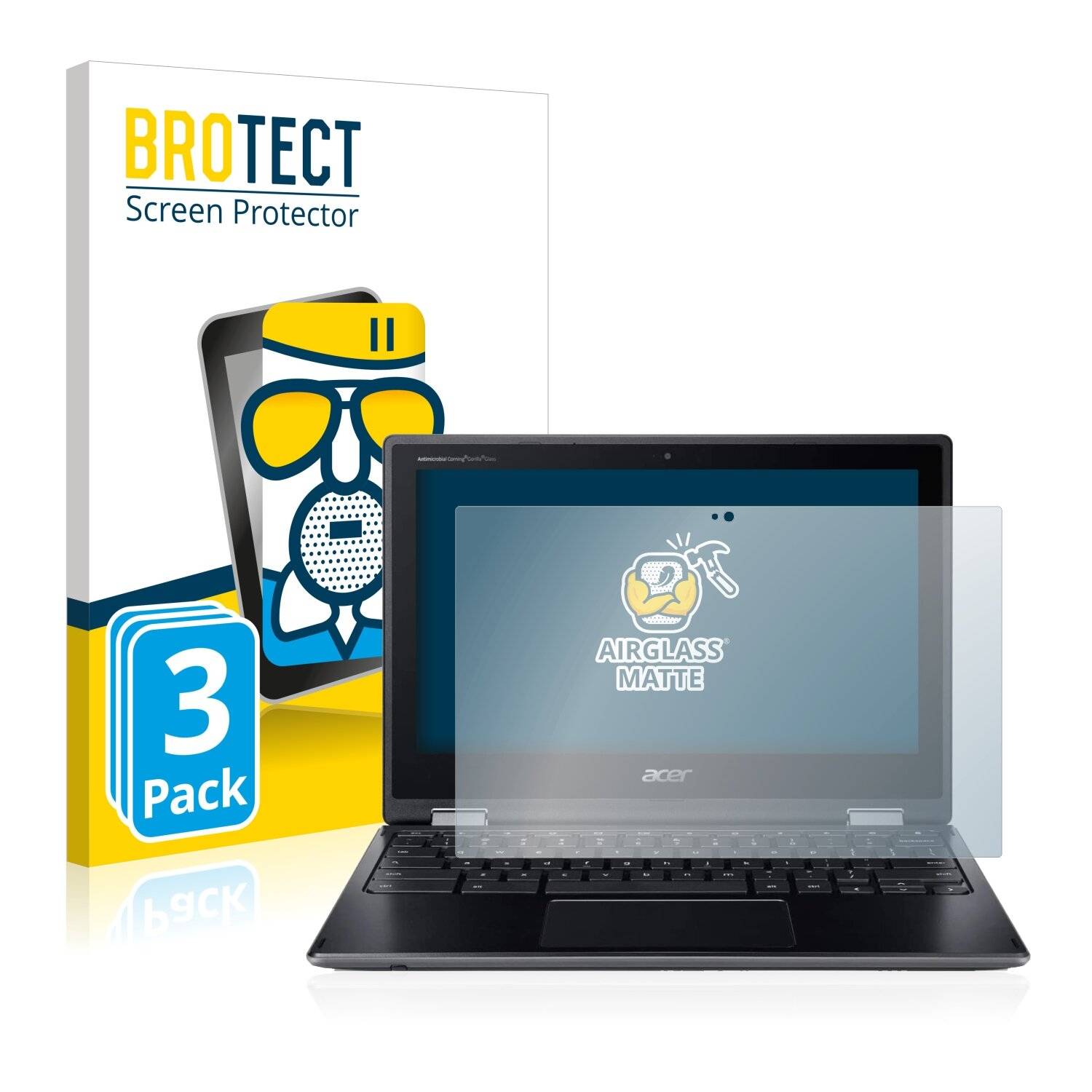 3x BROTECT AirGlass Matte Schutzglas Folie für Acer Chromebook Spin 511
