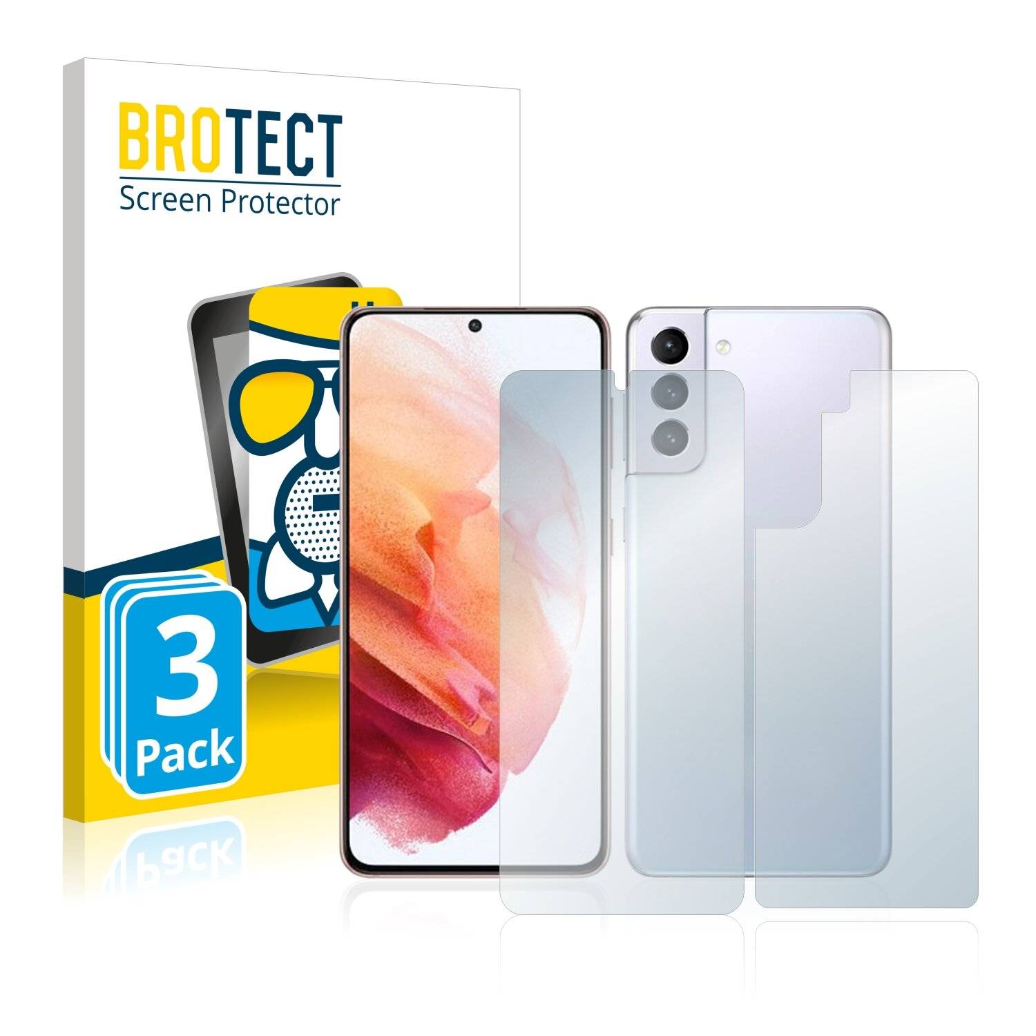 3x BROTECT AirGlass Matte Schutzglas Folie für Samsung Galaxy S21 (Vorder +