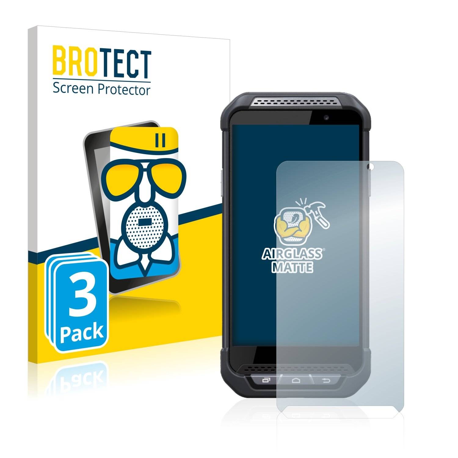 3x BROTECT AirGlass Matte Schutzglas Folie für Point Mobile