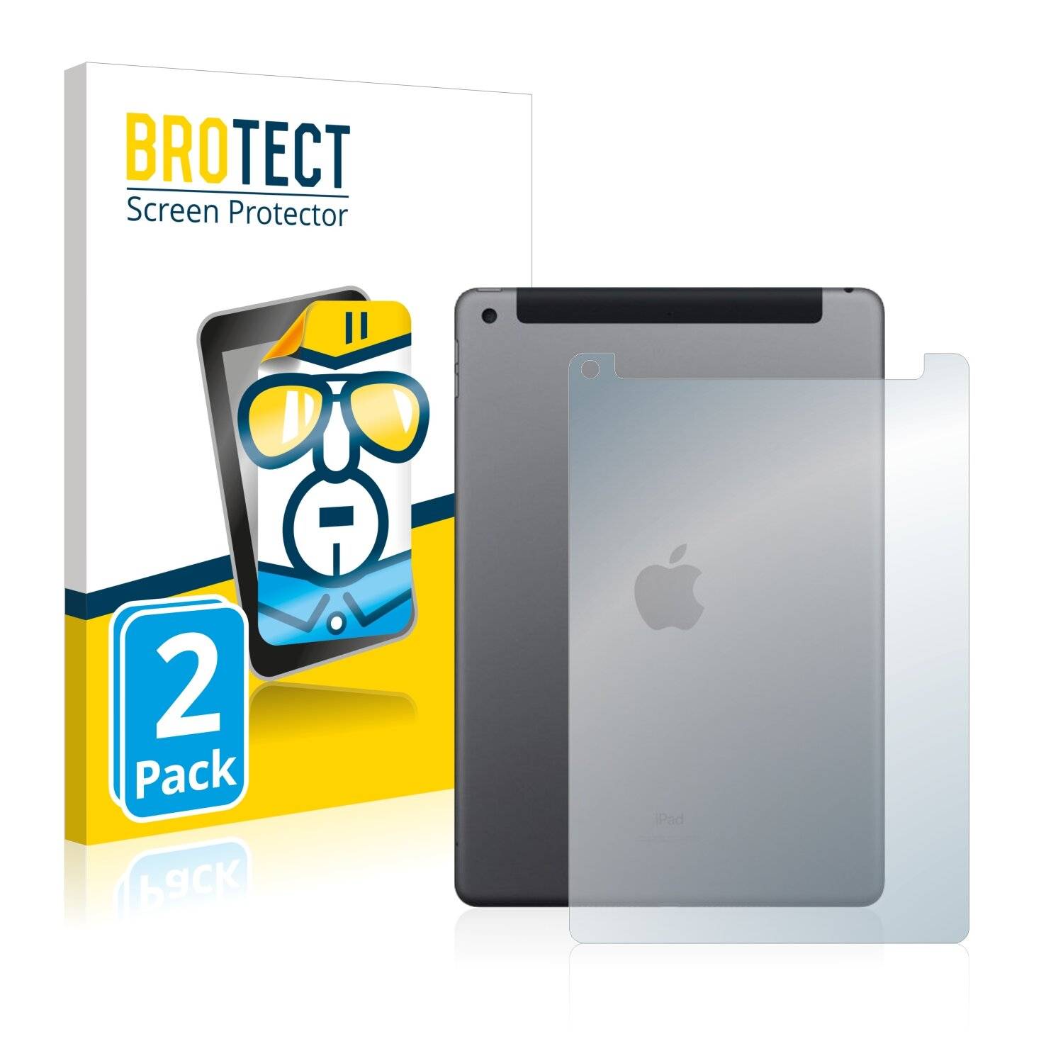 2x BROTECT HD-Clear Displayschutzfolie für Apple iPad 10.2 WiFi Cellular 2020 (Rückseite, 8.