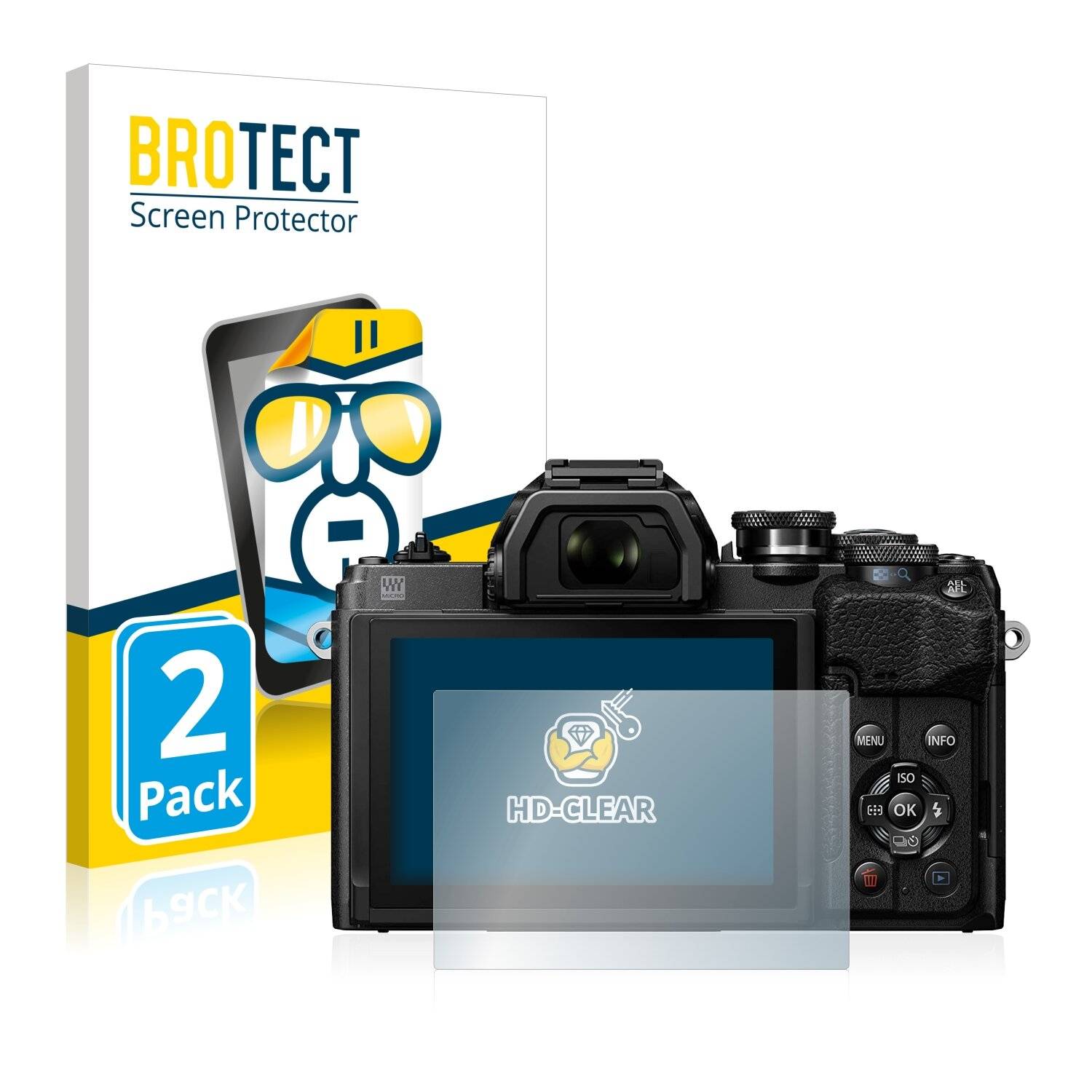 2x BROTECT HD-Clear Displayschutzfolie für Olympus OM-D E-M10 Mark