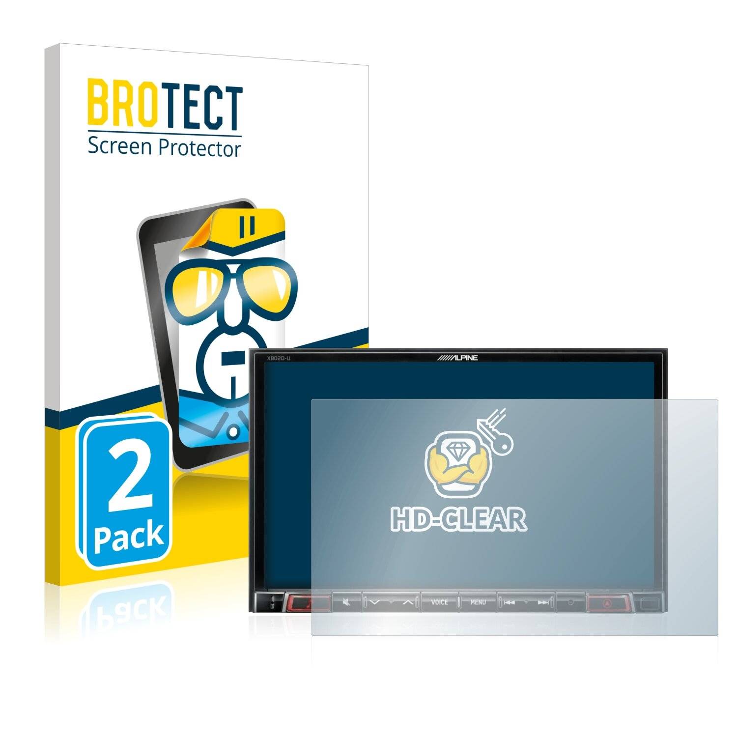 2x BROTECT HD-Clear Displayschutzfolie für Alpine
