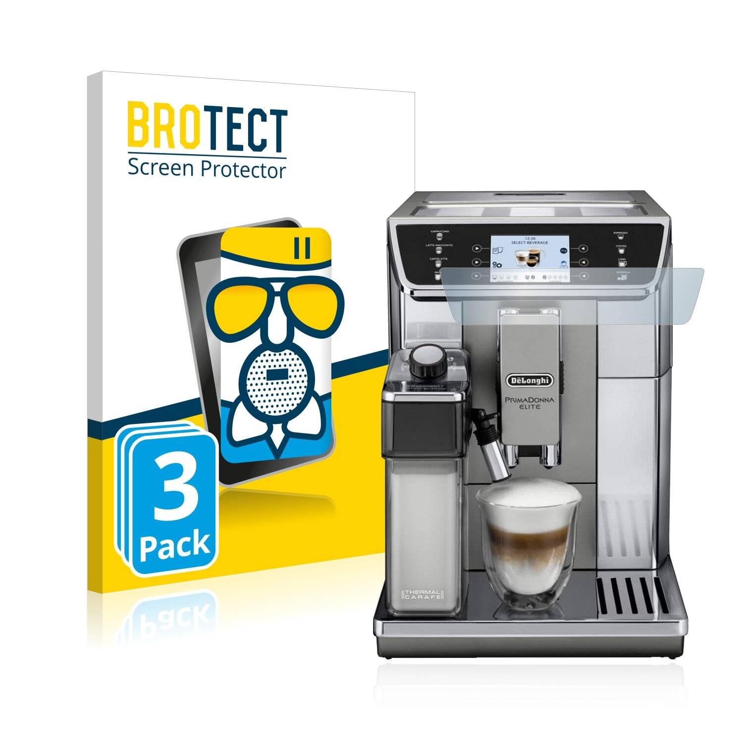 3x BROTECT AirGlass Matte Schutzglas Folie für DeLonghi Primadonna Elite
