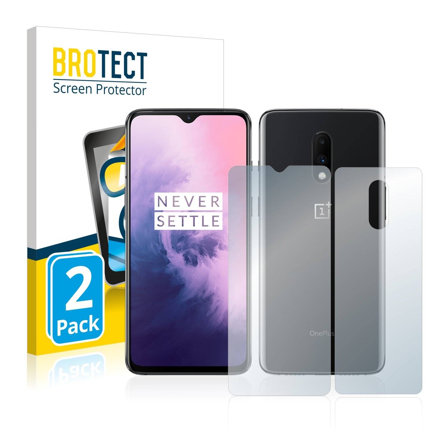 2x BROTECT HD-Clear Displayschutzfolie für OnePlus 7 (Vorder +