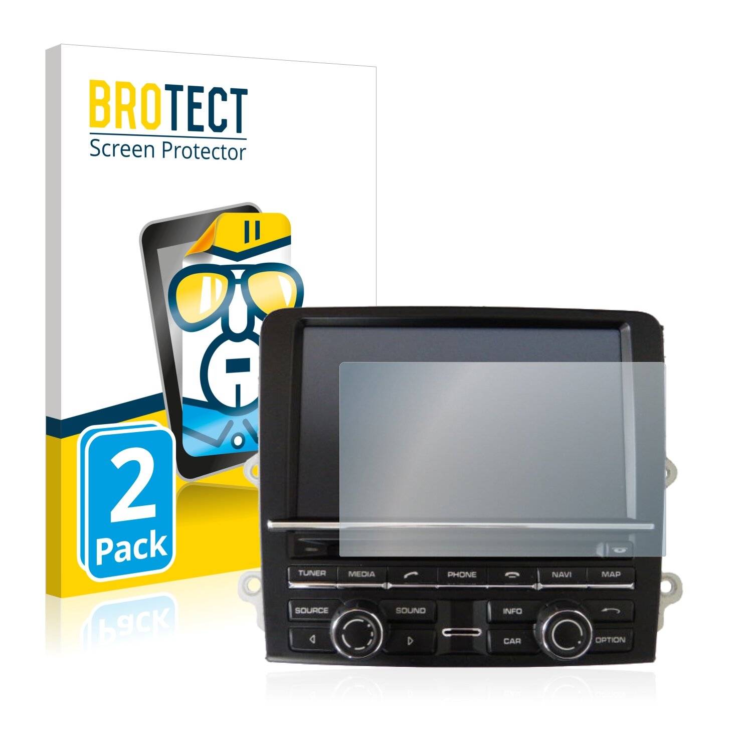 2x BROTECT HD-Clear Displayschutzfolie für Porsche Boxster 982 2004 PCM