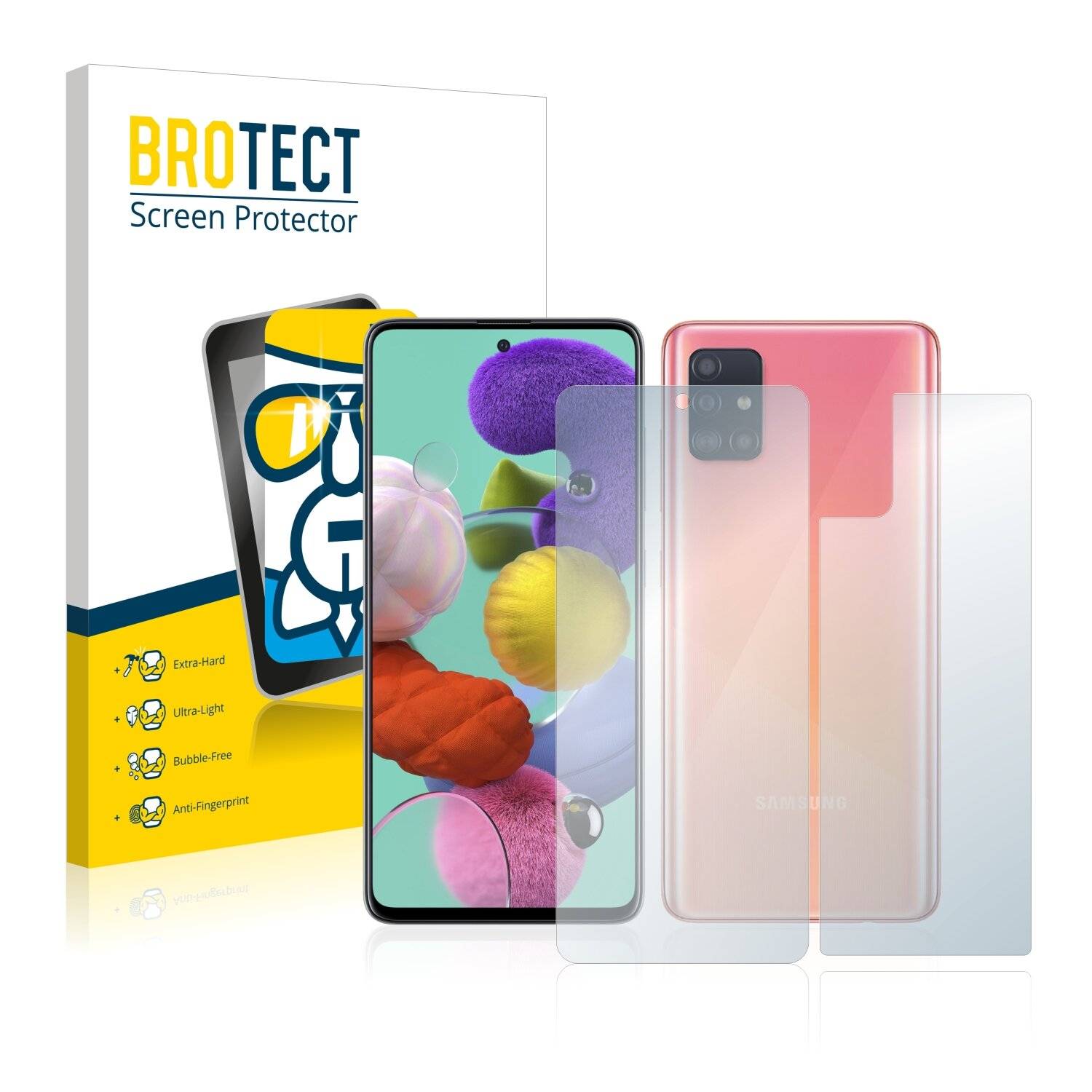 BROTECT AirGlass Schutzglas Folie für Samsung Galaxy A51 5G (Vorder +