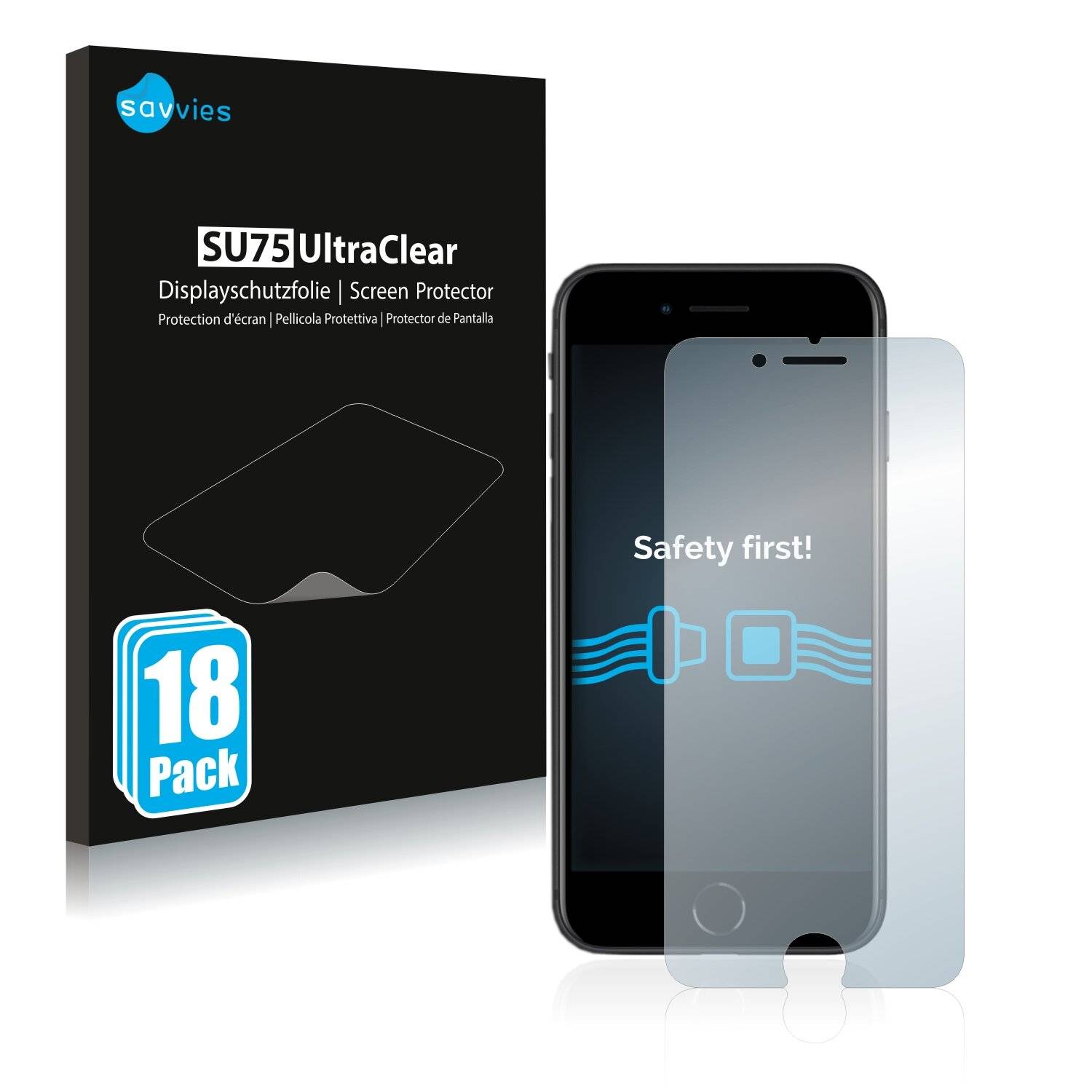 18x Savvies SU75 Displayschutzfolie für Apple iPhone SE 2