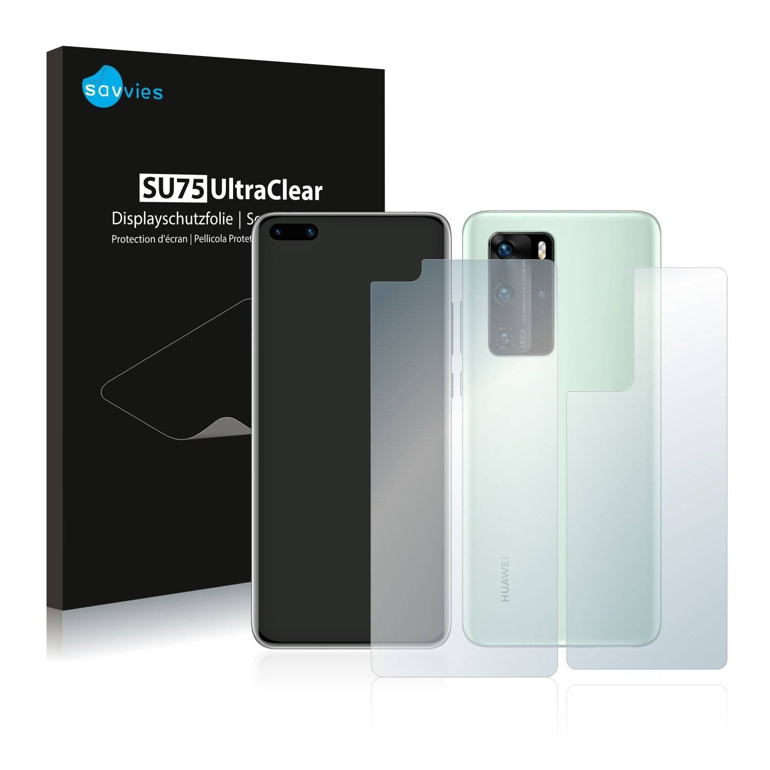 18x Savvies SU75 Displayschutzfolie für Huawei P40 (Vorder +