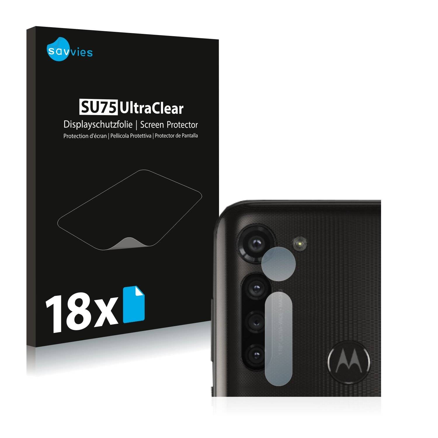 18x Savvies SU75 Displayschutzfolie für Motorola Moto G8 Power (NUR