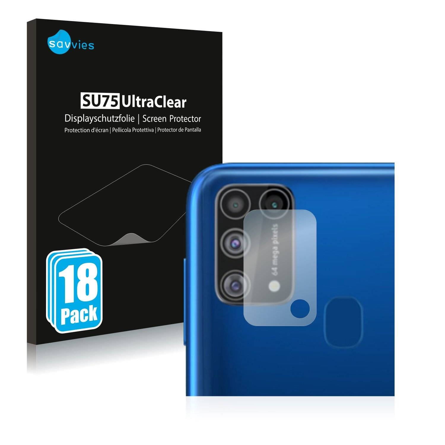 18x Savvies SU75 Displayschutzfolie für Samsung Galaxy M31 (NUR