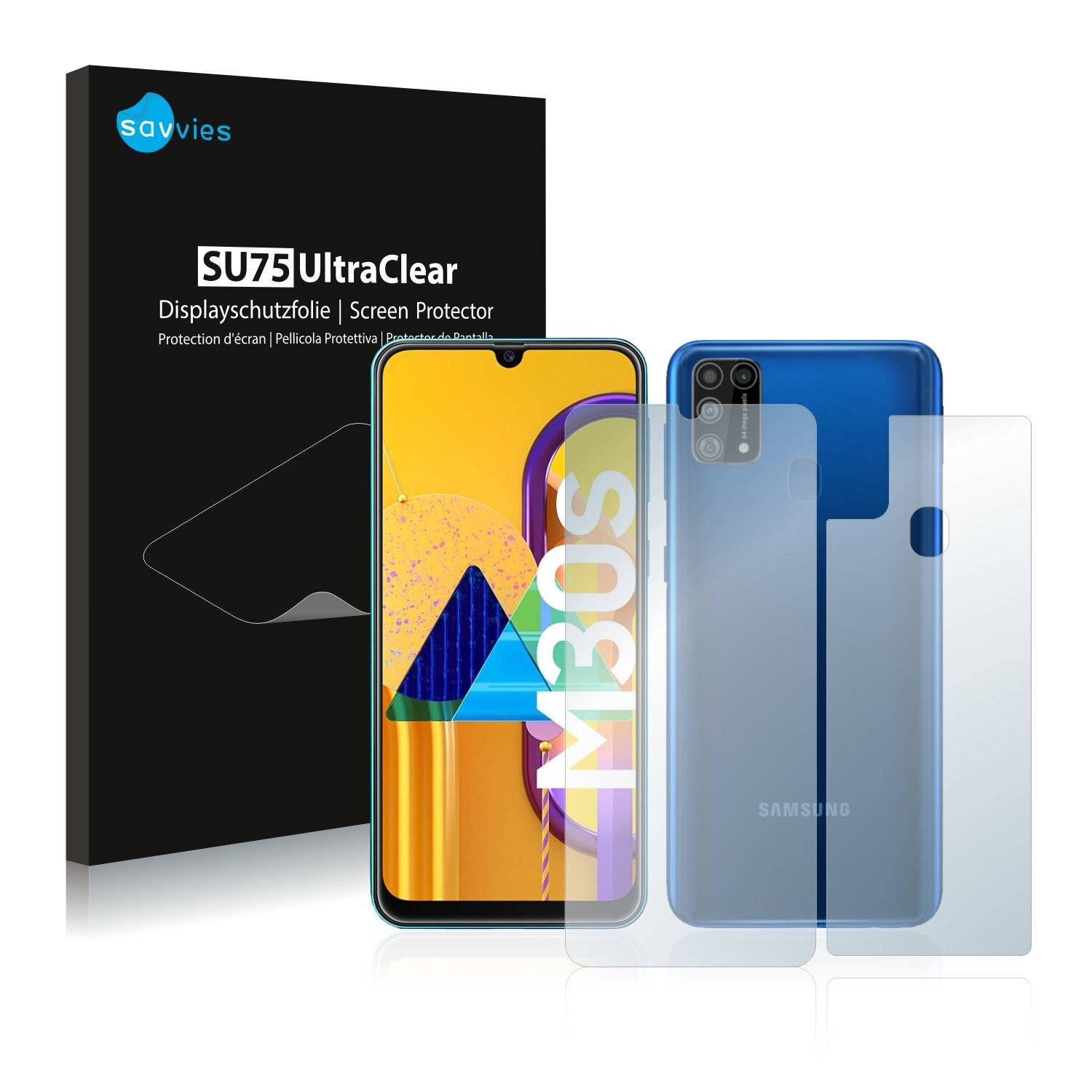 18x Savvies SU75 Displayschutzfolie für Samsung Galaxy M31 (Vorder +