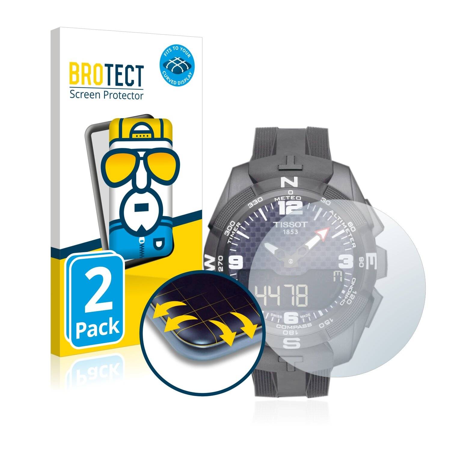 2x BROTECT Flex Full-Cover Displayschutzfolie für Tissot T-Touch Connect