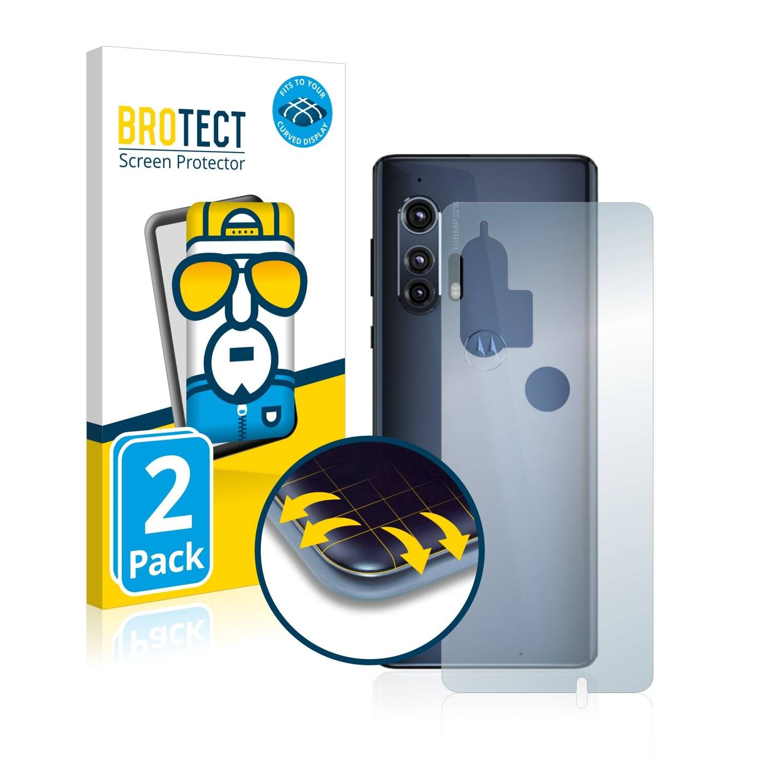 2x BROTECT Flex Full-Cover Displayschutzfolie für Motorola Edge Plus