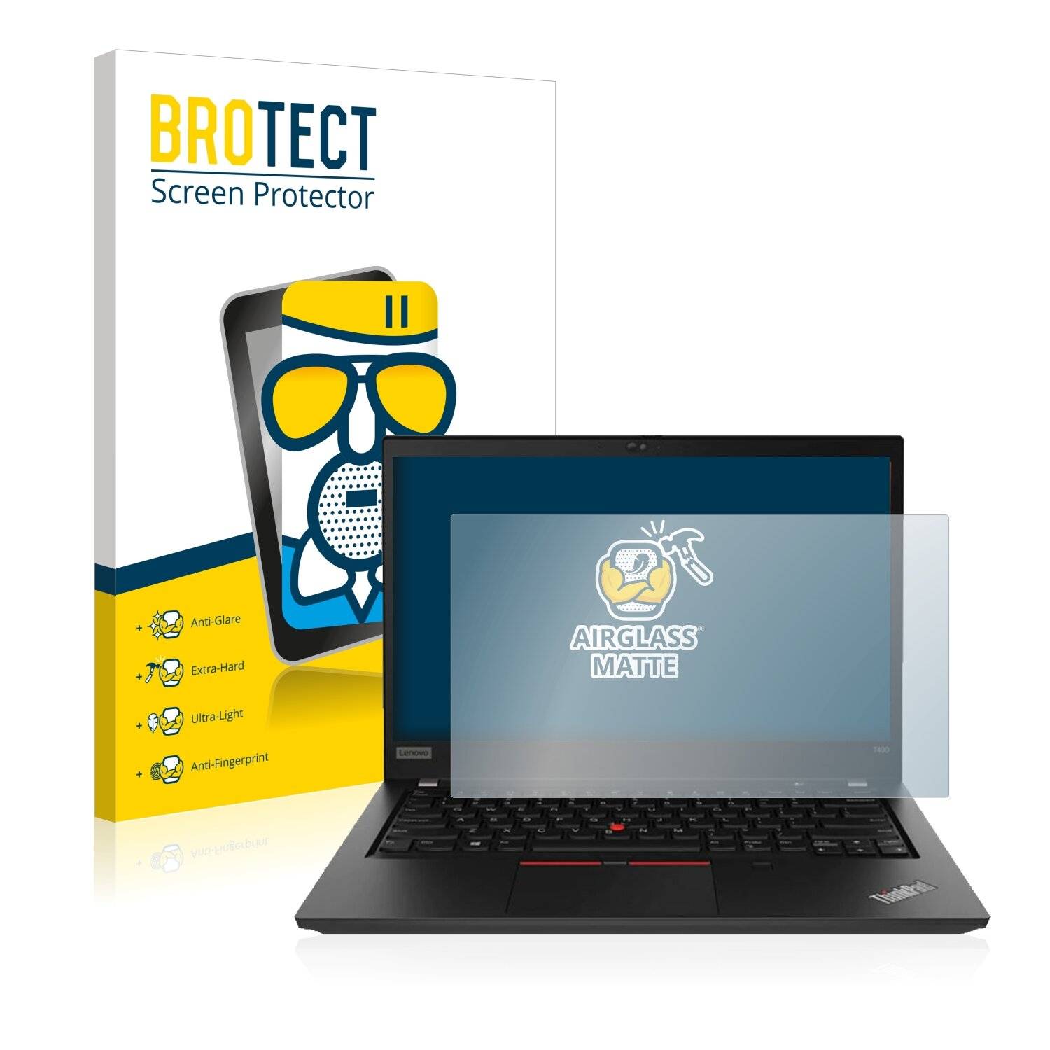 BROTECT AirGlass Matte Schutzglas Folie für Lenovo ThinkPad T495