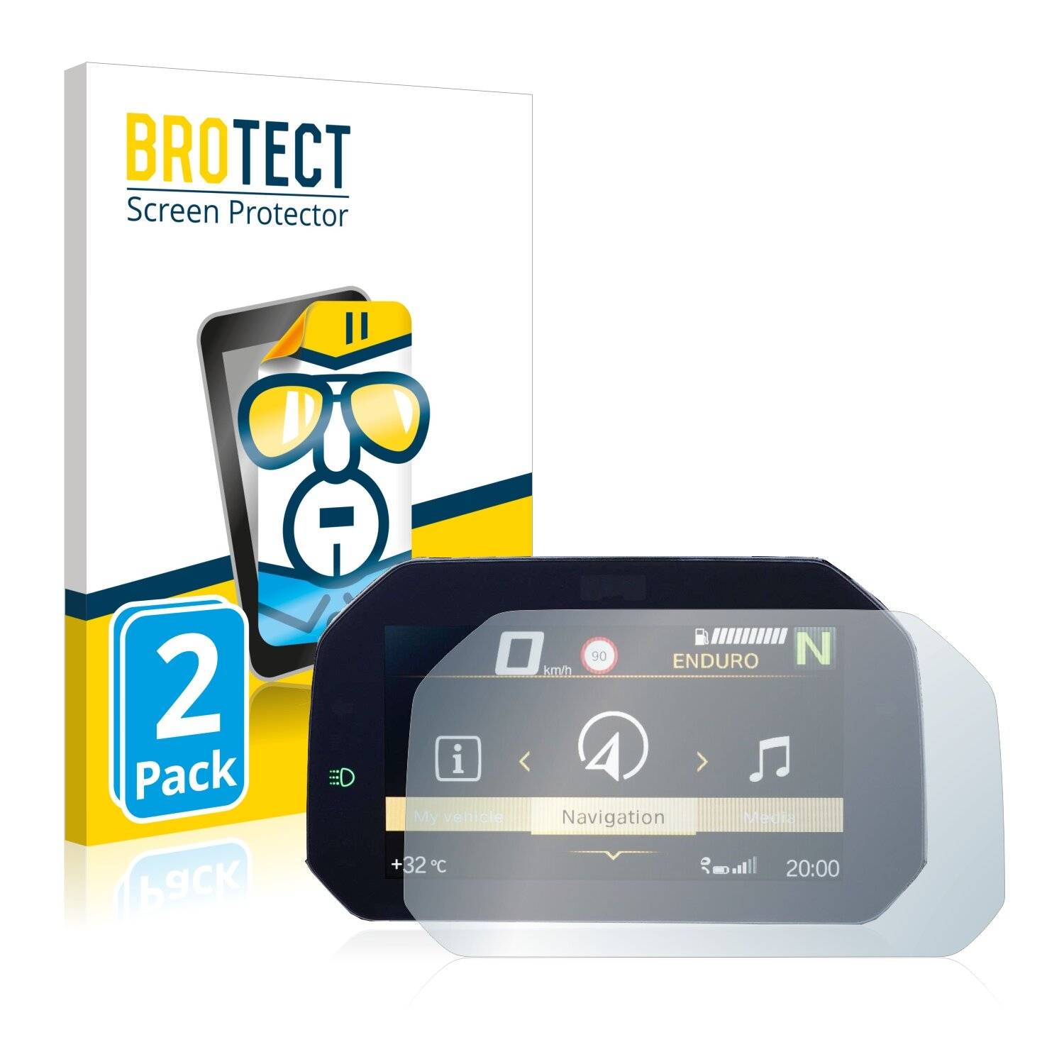 2x BROTECT HD-Clear Displayschutzfolie für BMW S 1000 RR 2019 Connectivity TFT