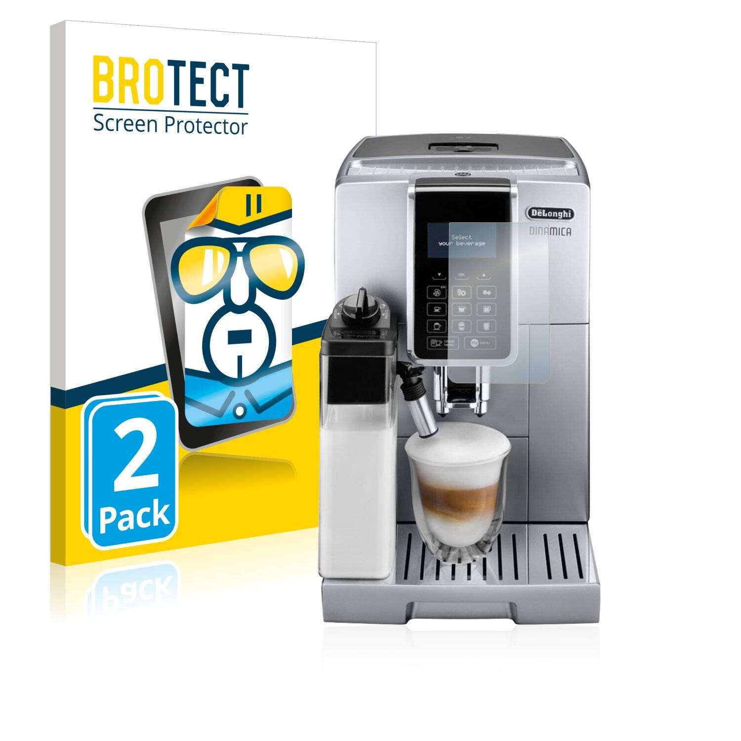 2x BROTECT HD-Clear Displayschutzfolie für DeLonghi Dinamica