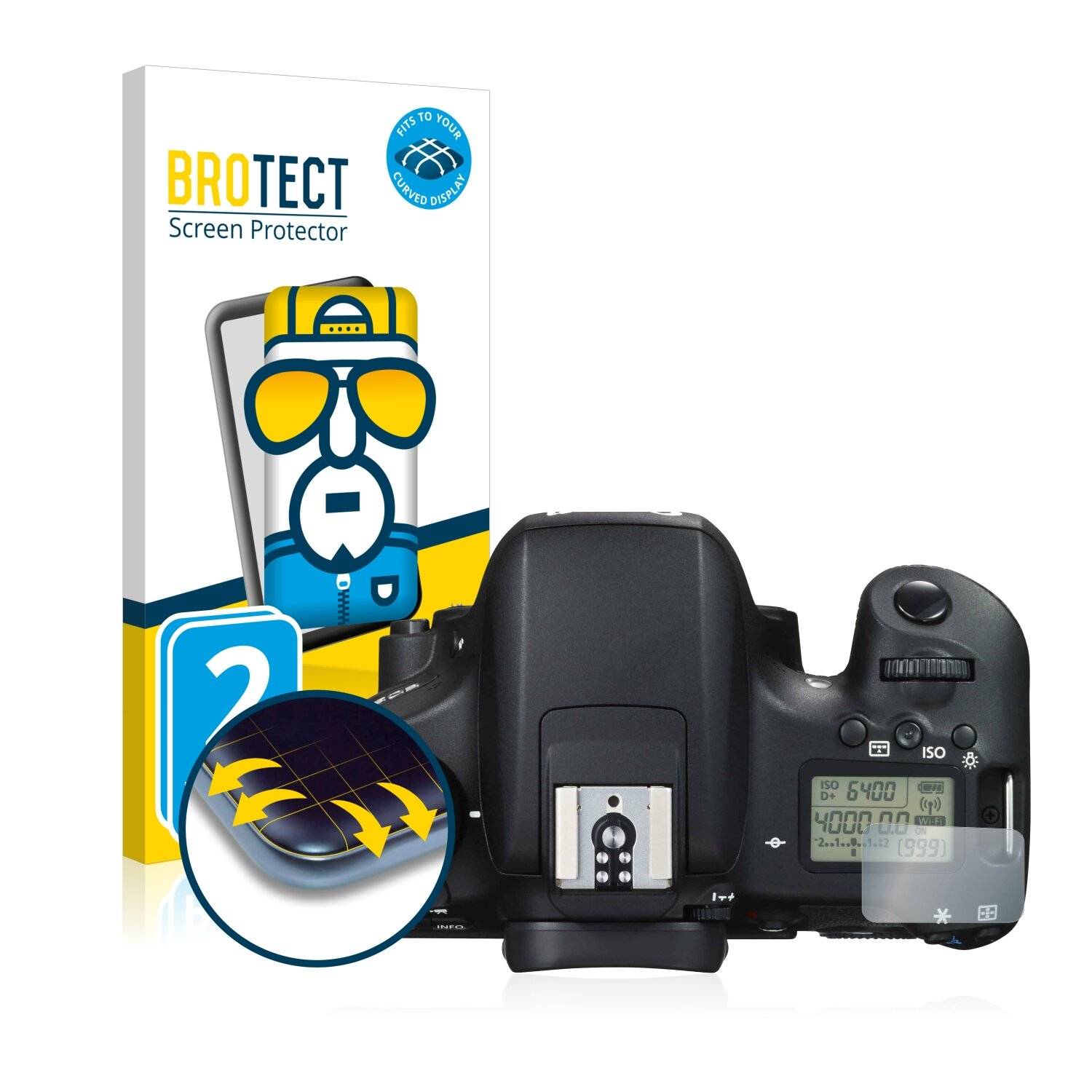 2x BROTECT Flex Full-Cover Displayschutzfolie für Canon EOS 760D