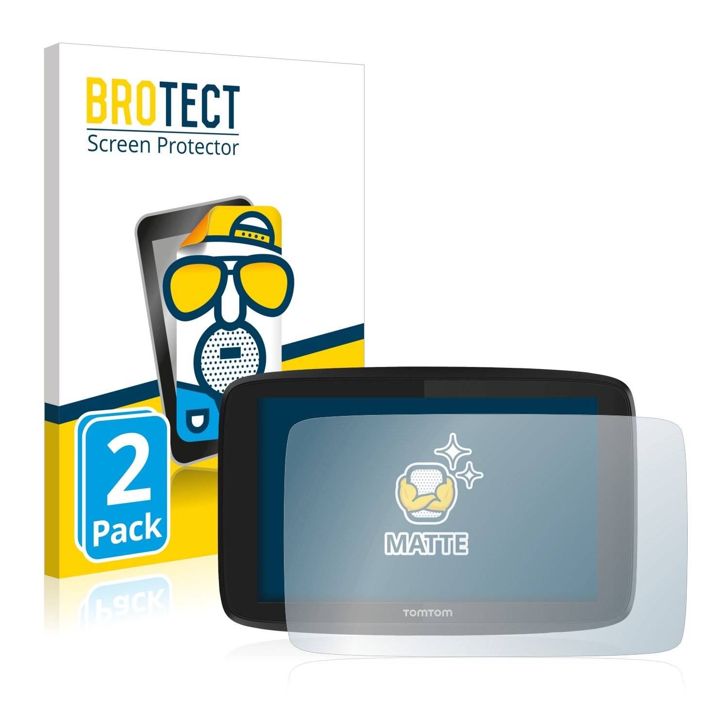 2x BROTECT Matte Displayschutzfolie für TomTom Go Professional 6200 - Entspiegelt,