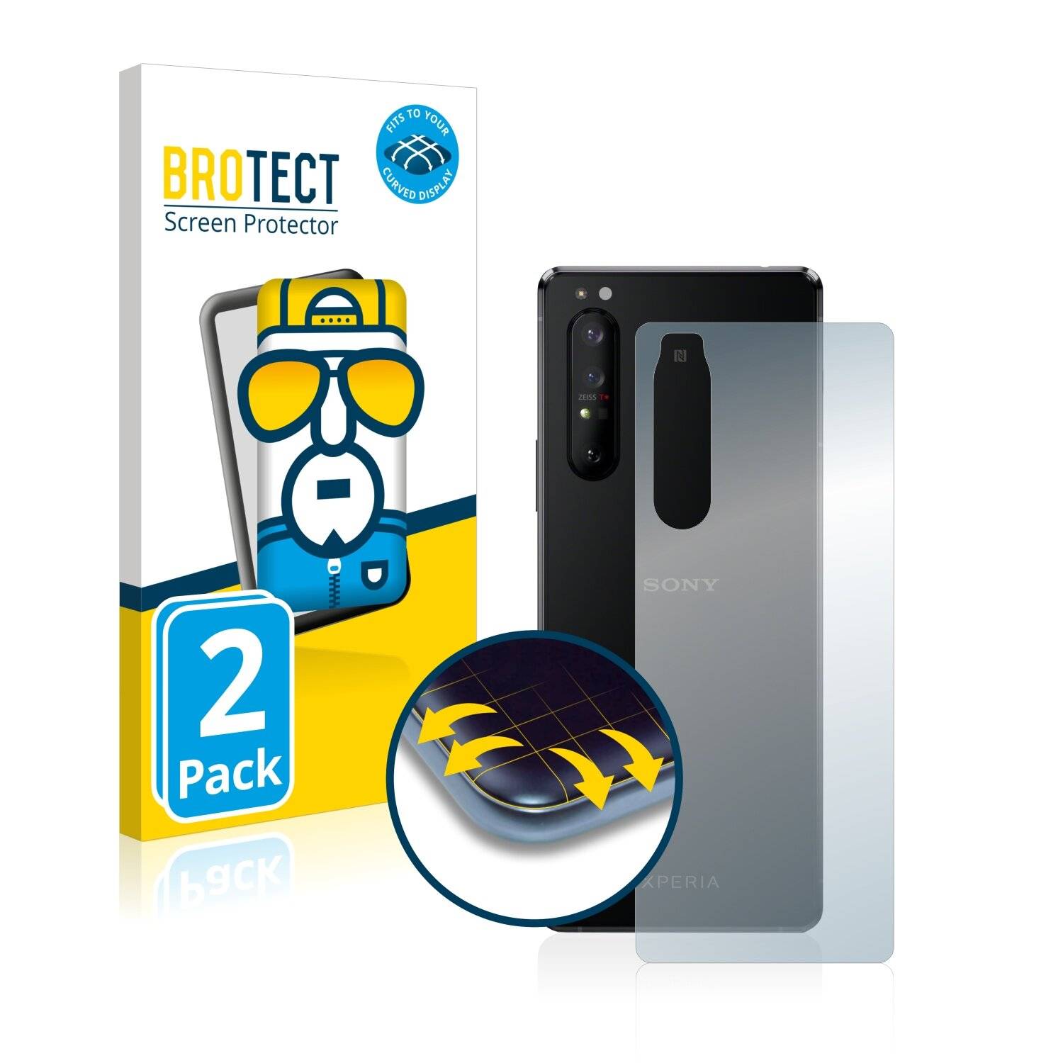 2x BROTECT Flex Full-Cover Displayschutzfolie für Sony Xperia 1 II